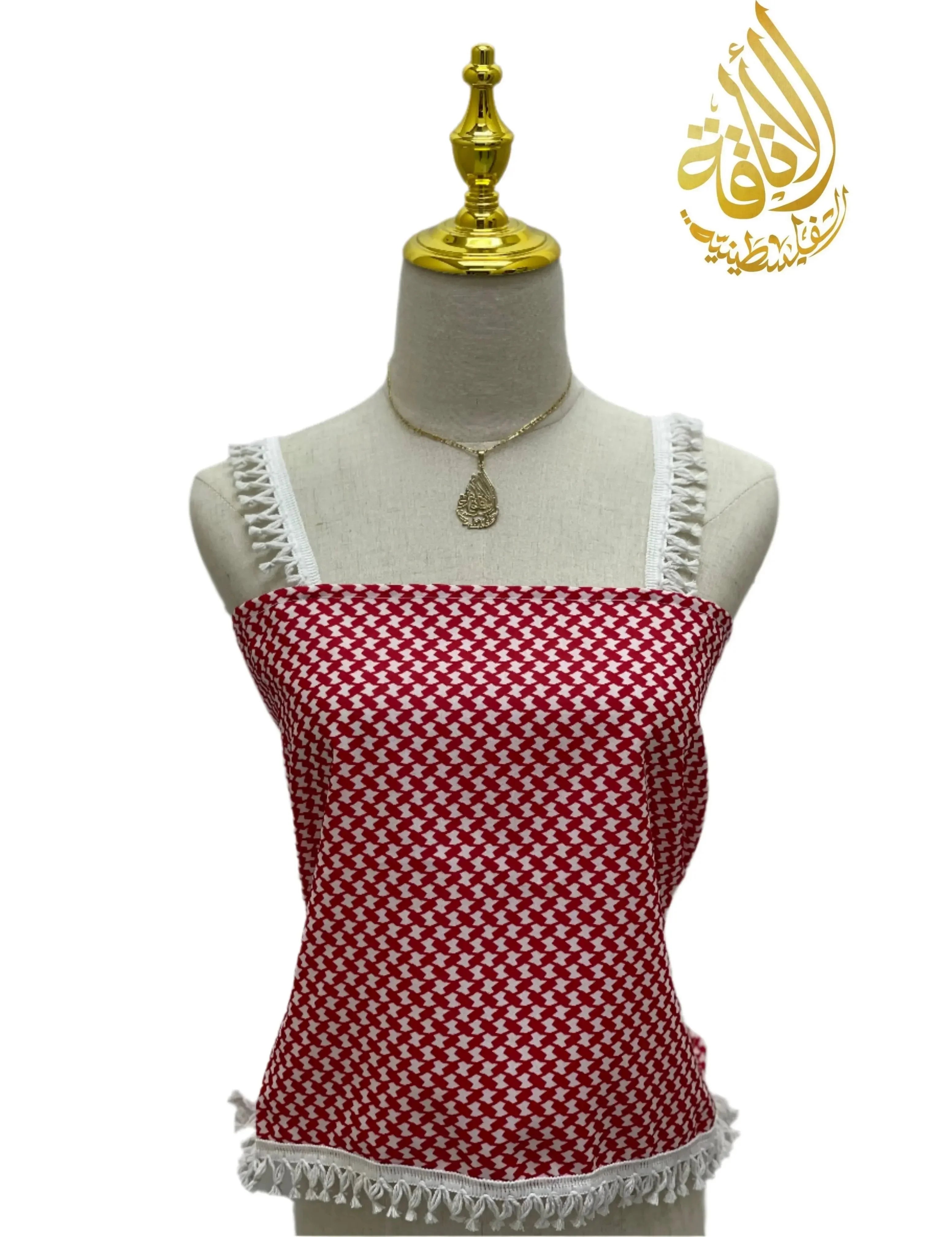 High-Quality Red Kuffiyeh Smagh Cropped Top: Bold Tradition Meets Modern Style Palestinian Elegance