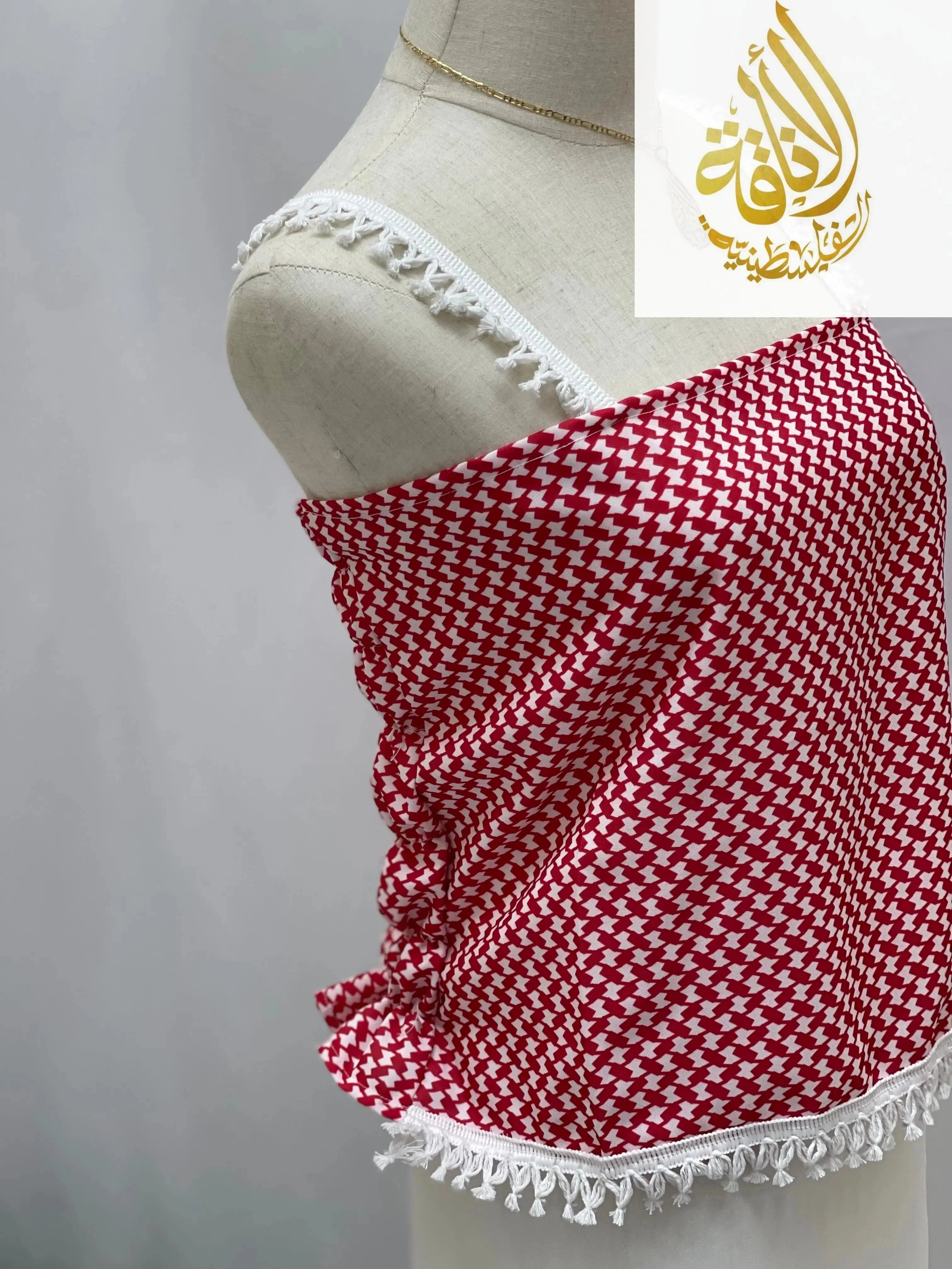 High-Quality Red Kuffiyeh Smagh Cropped Top: Bold Tradition Meets Modern Style Palestinian Elegance