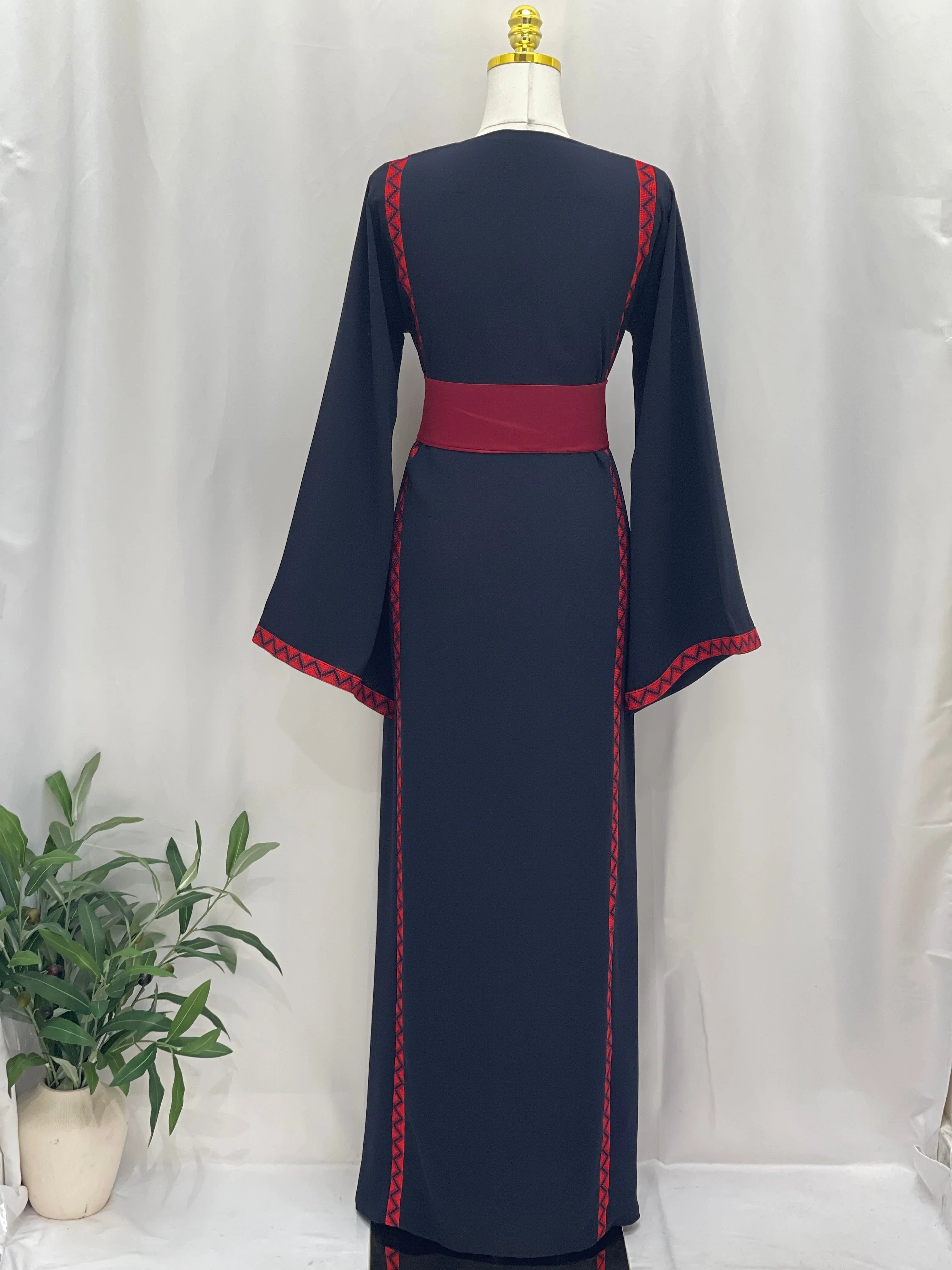 Huda Simply Embroidered Thoub: Blends Traditional Charm With Modern Style - Palestinian Elegance