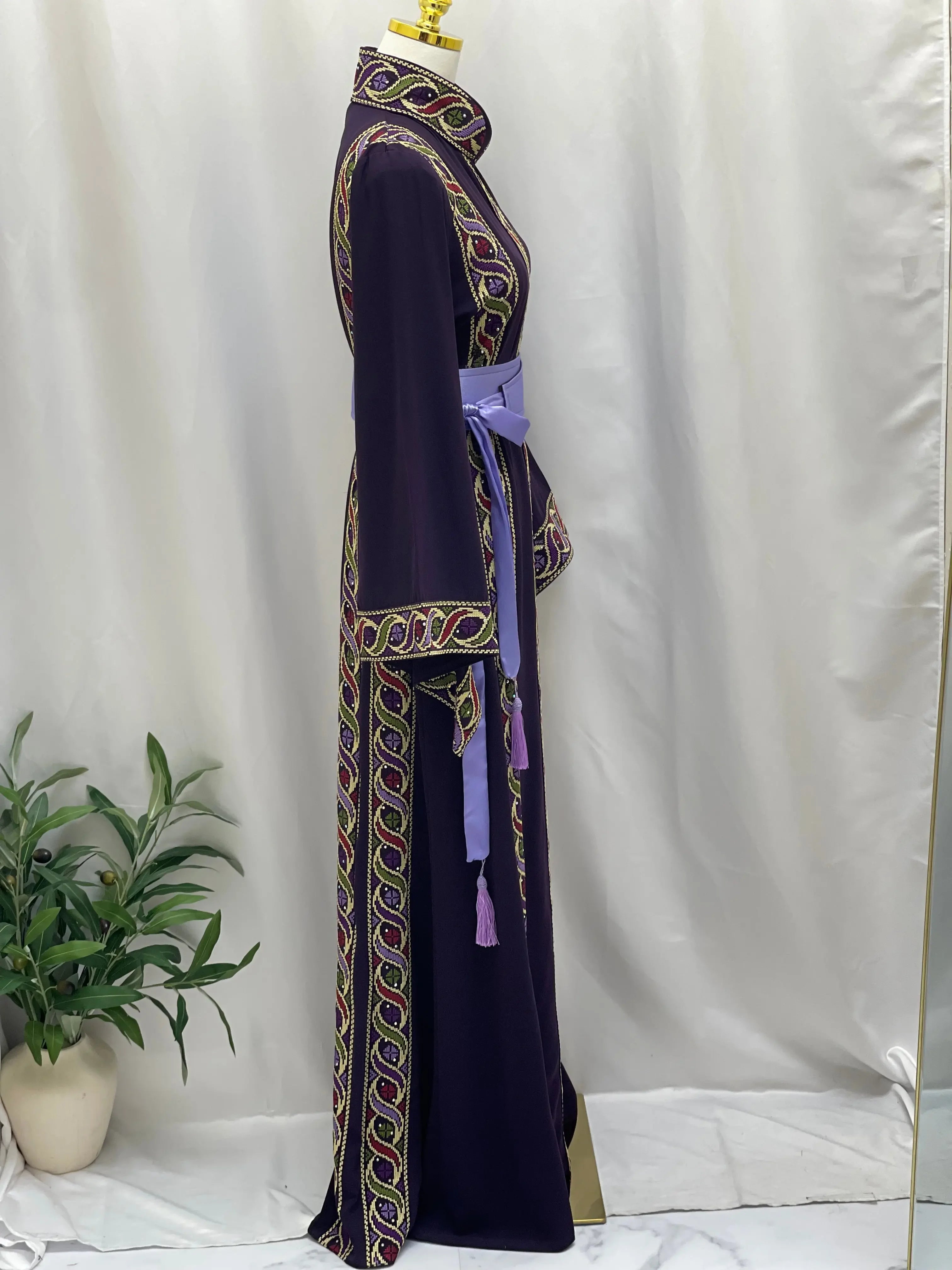 Purple Embroidered Thoub - Elegance & Sophistication Palestinian Elegance