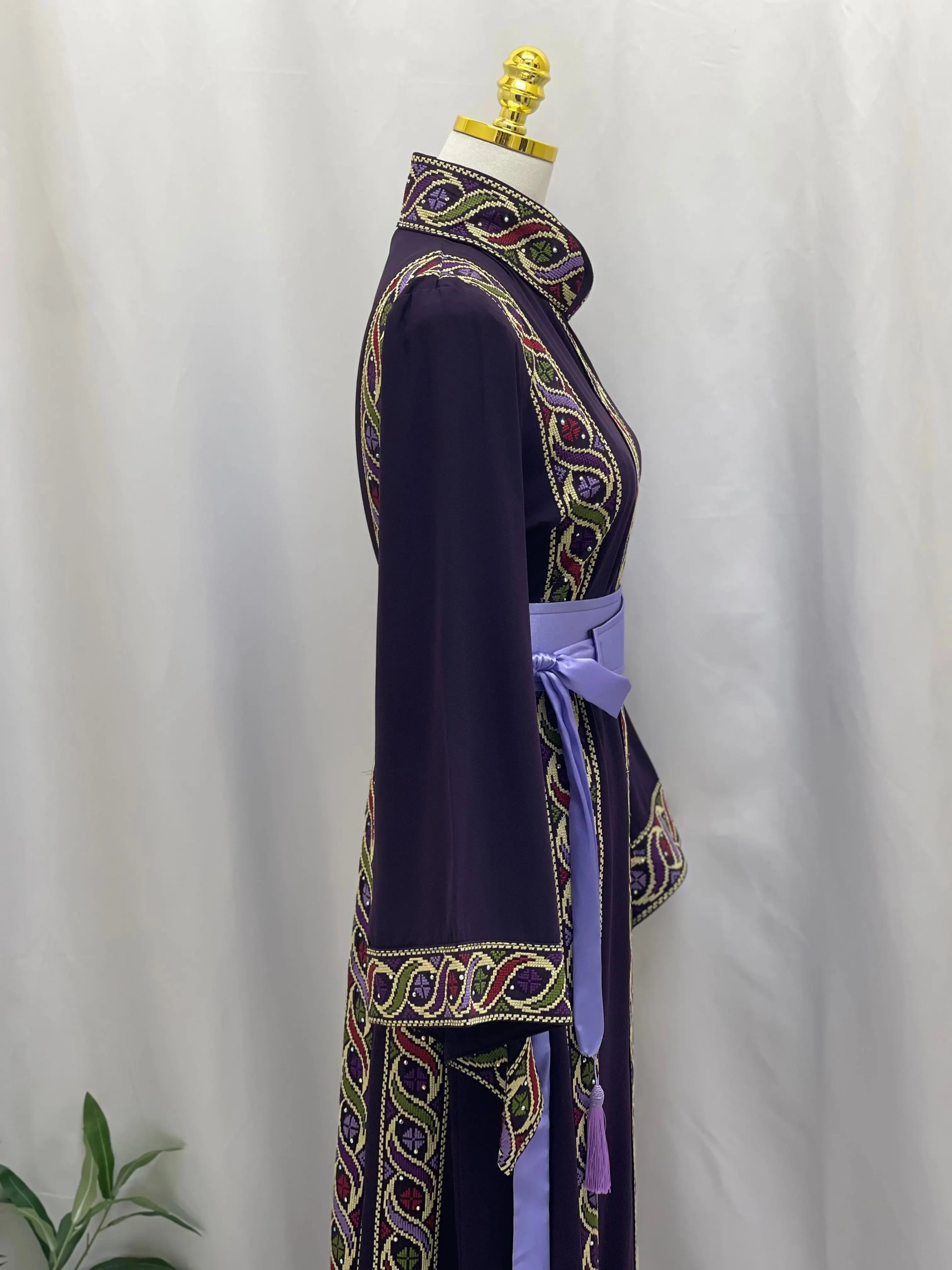 Purple Embroidered Thoub - Elegance & Sophistication Palestinian Elegance