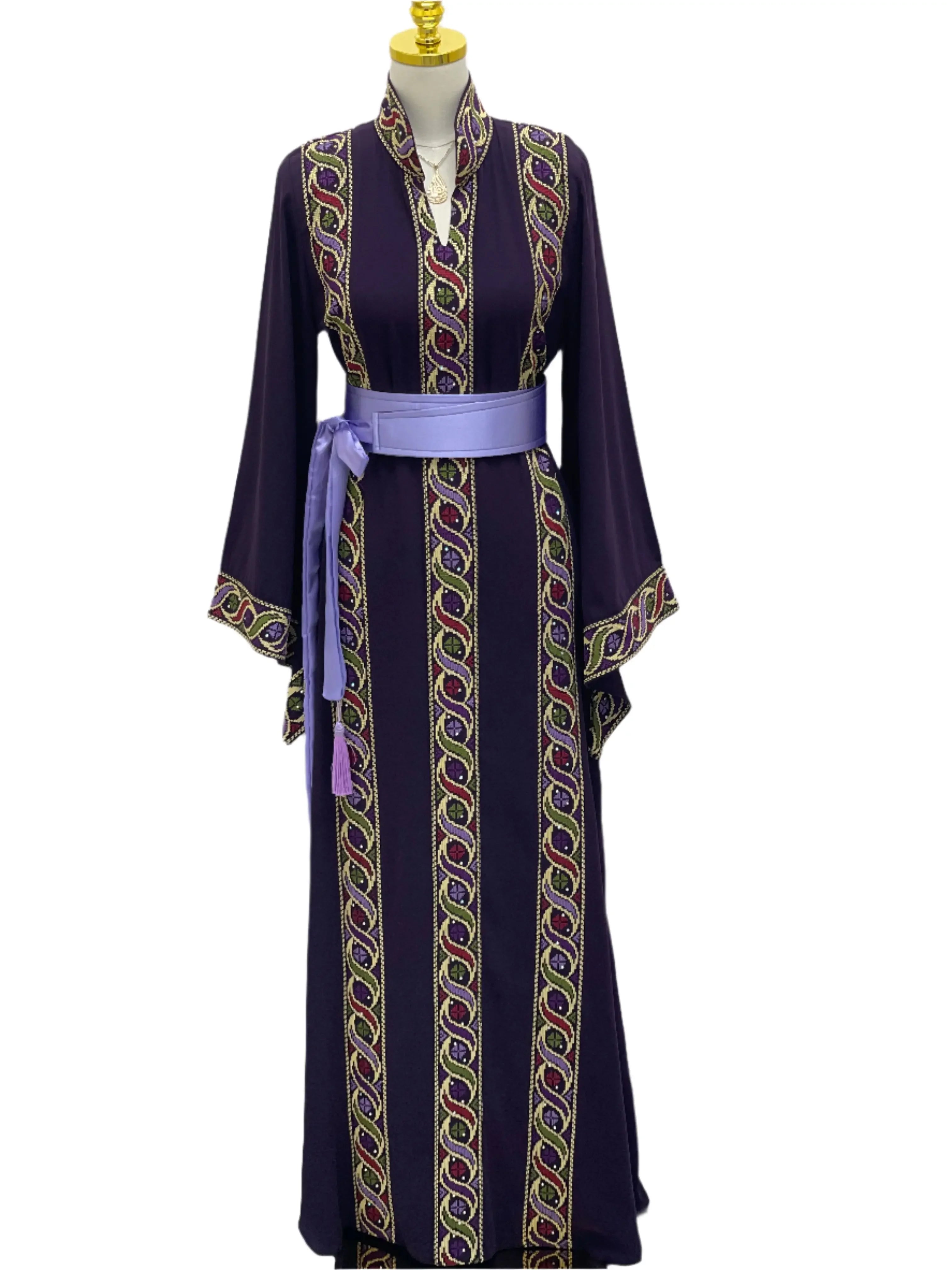 Purple Embroidered Thoub - Elegance & Sophistication Palestinian Elegance