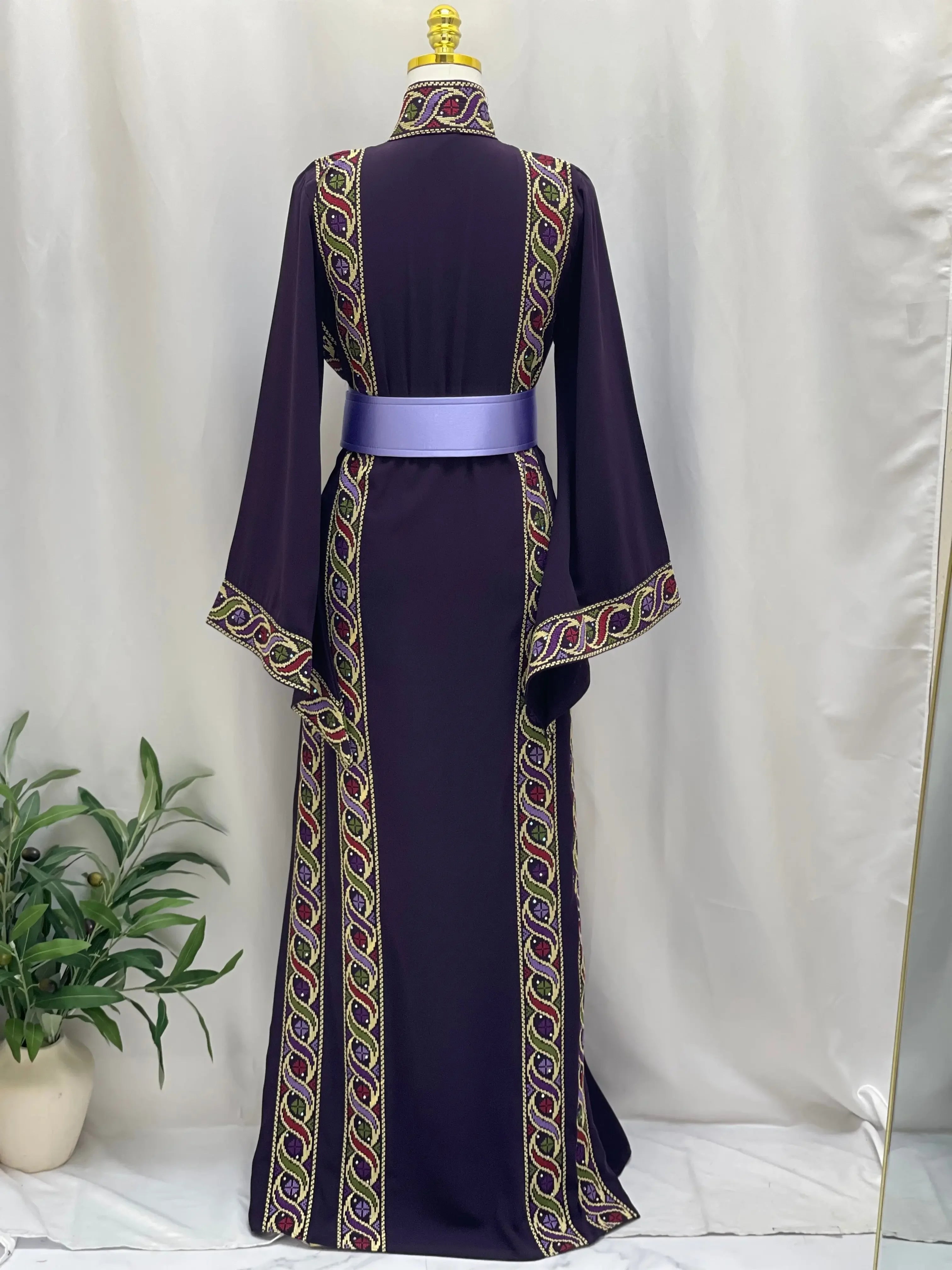 Purple Embroidered Thoub - Elegance & Sophistication Palestinian Elegance