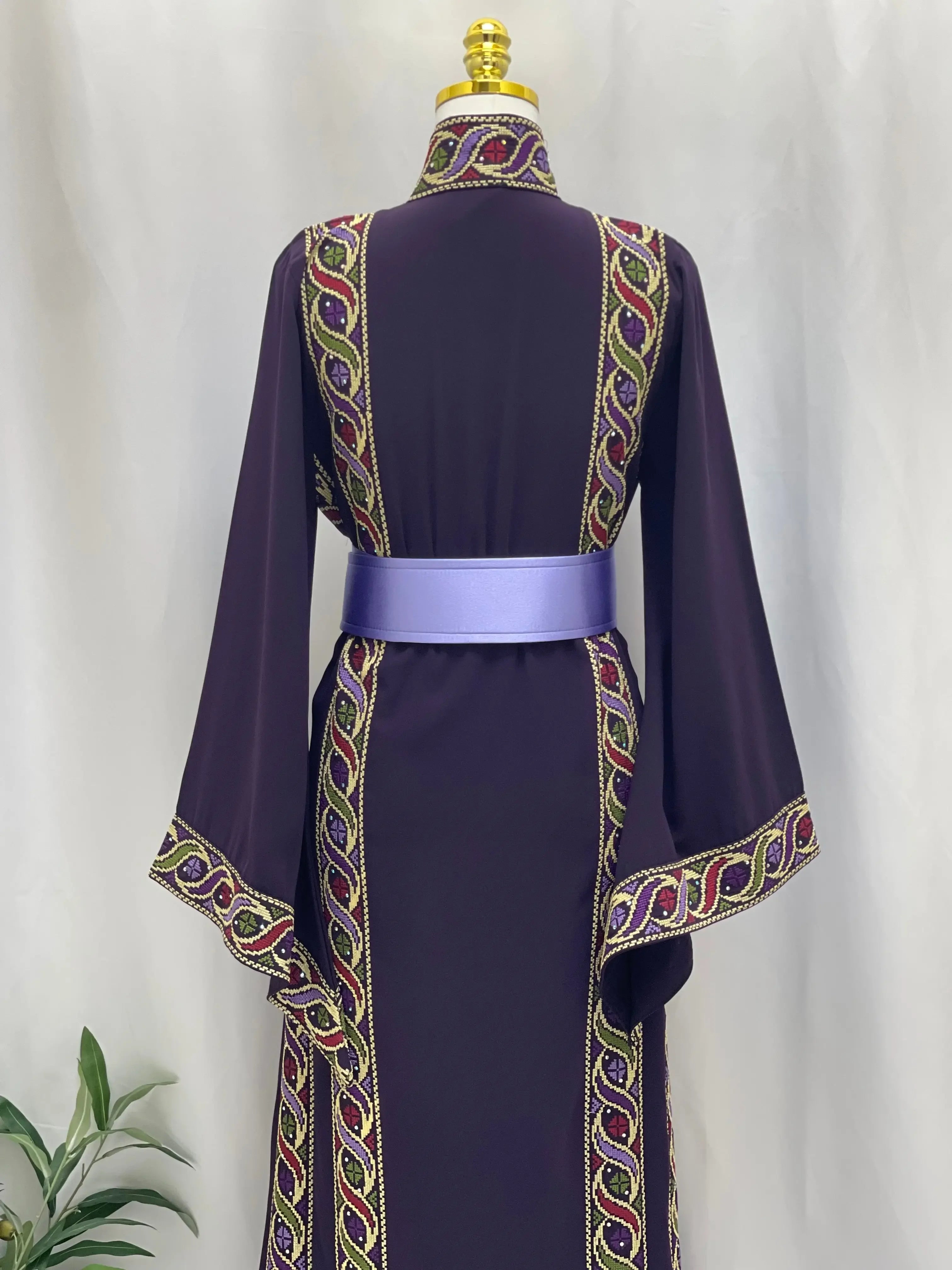 Purple Embroidered Thoub - Elegance & Sophistication Palestinian Elegance
