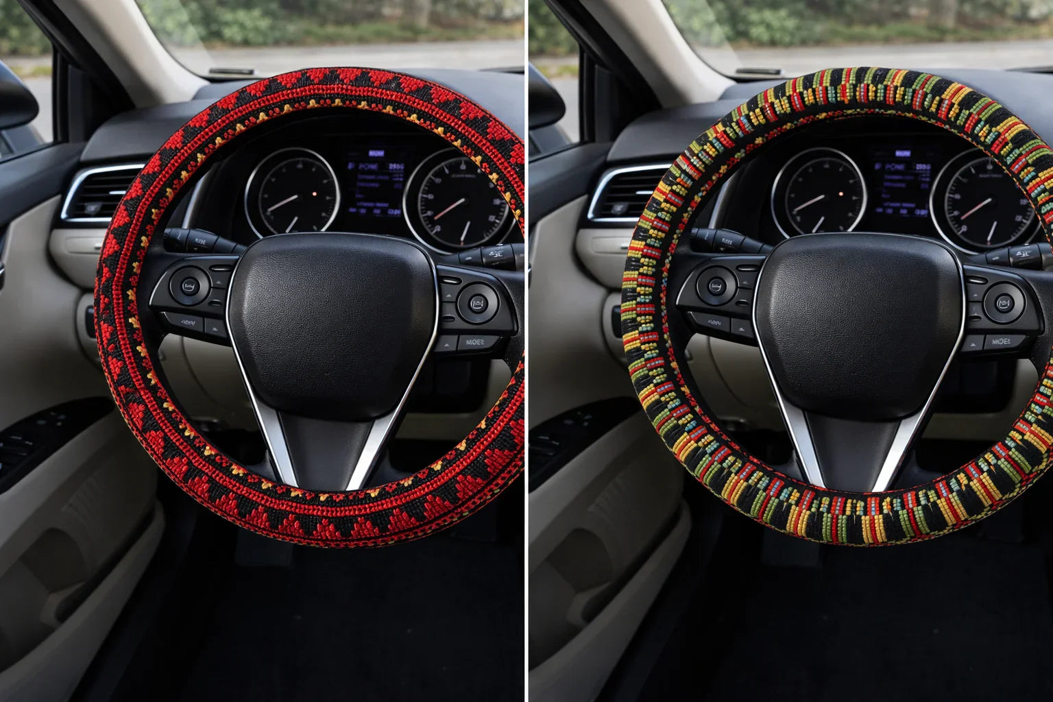 Reversible Beaded Steering Wheel Cover- Elegant Design