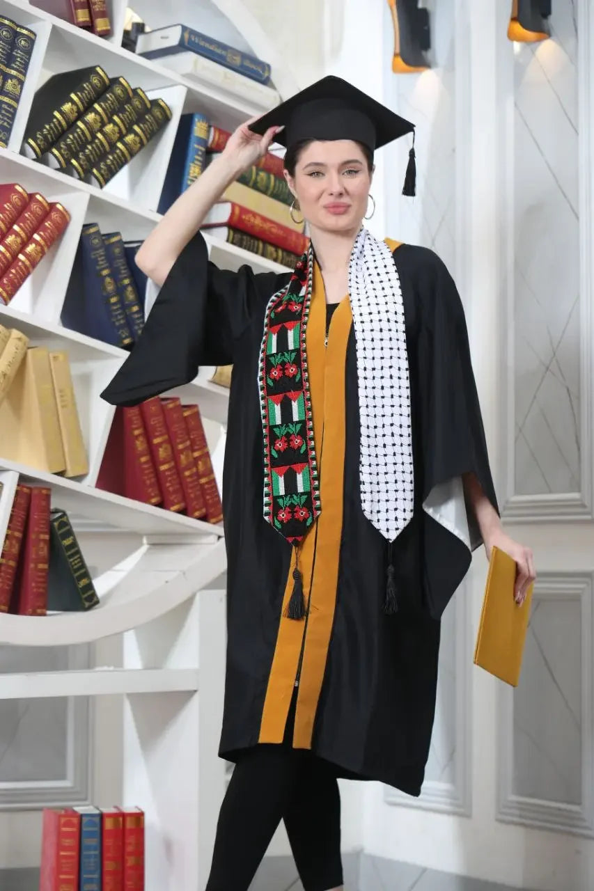 Kuffiyeh Flag Graduation Stole: Cultural Pride and Celebration Palestinian Elegance