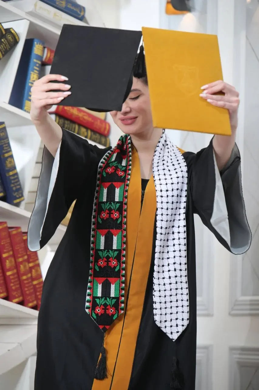 Kuffiyeh Flag Graduation Stole: Cultural Pride and Celebration Palestinian Elegance