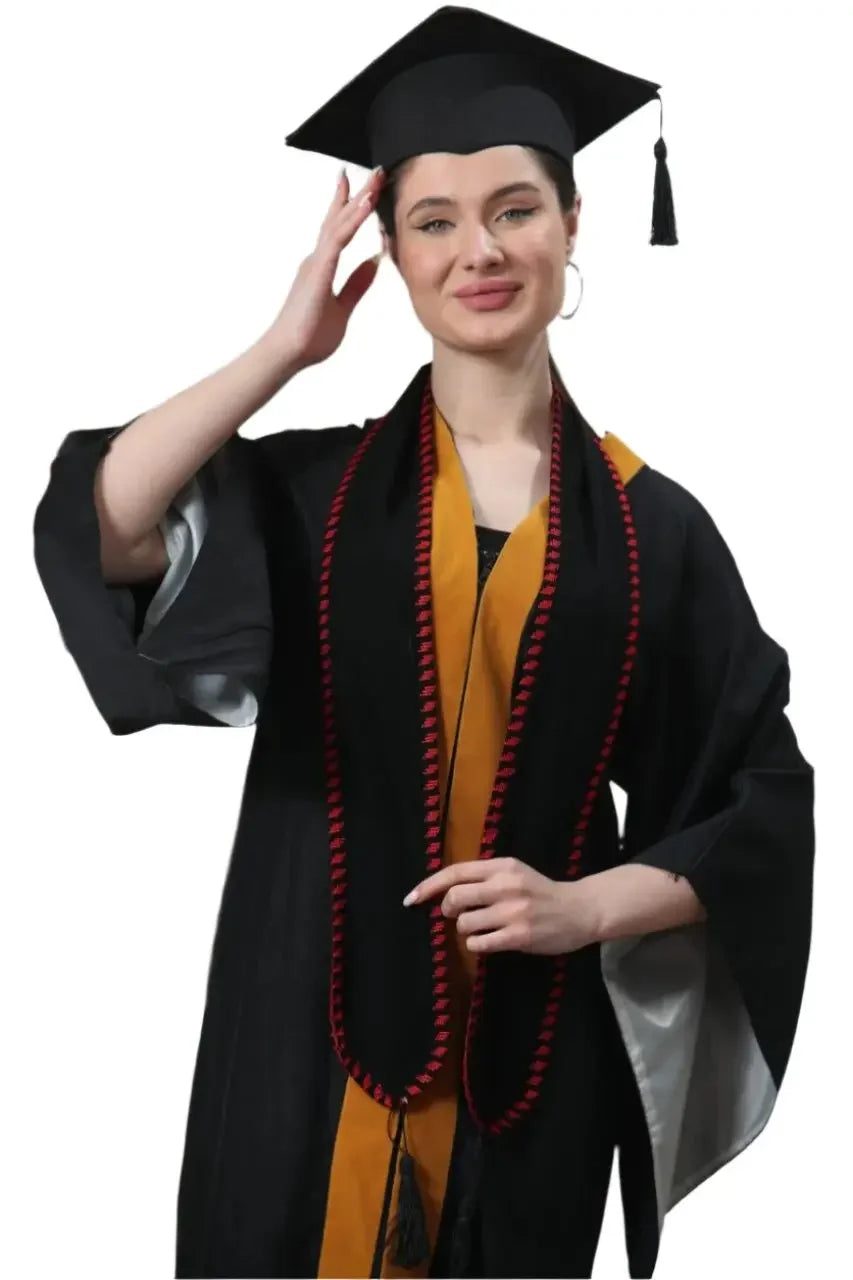 Fine Embroidery Graduation Stole: Elegance and Achievement Palestinian Elegance
