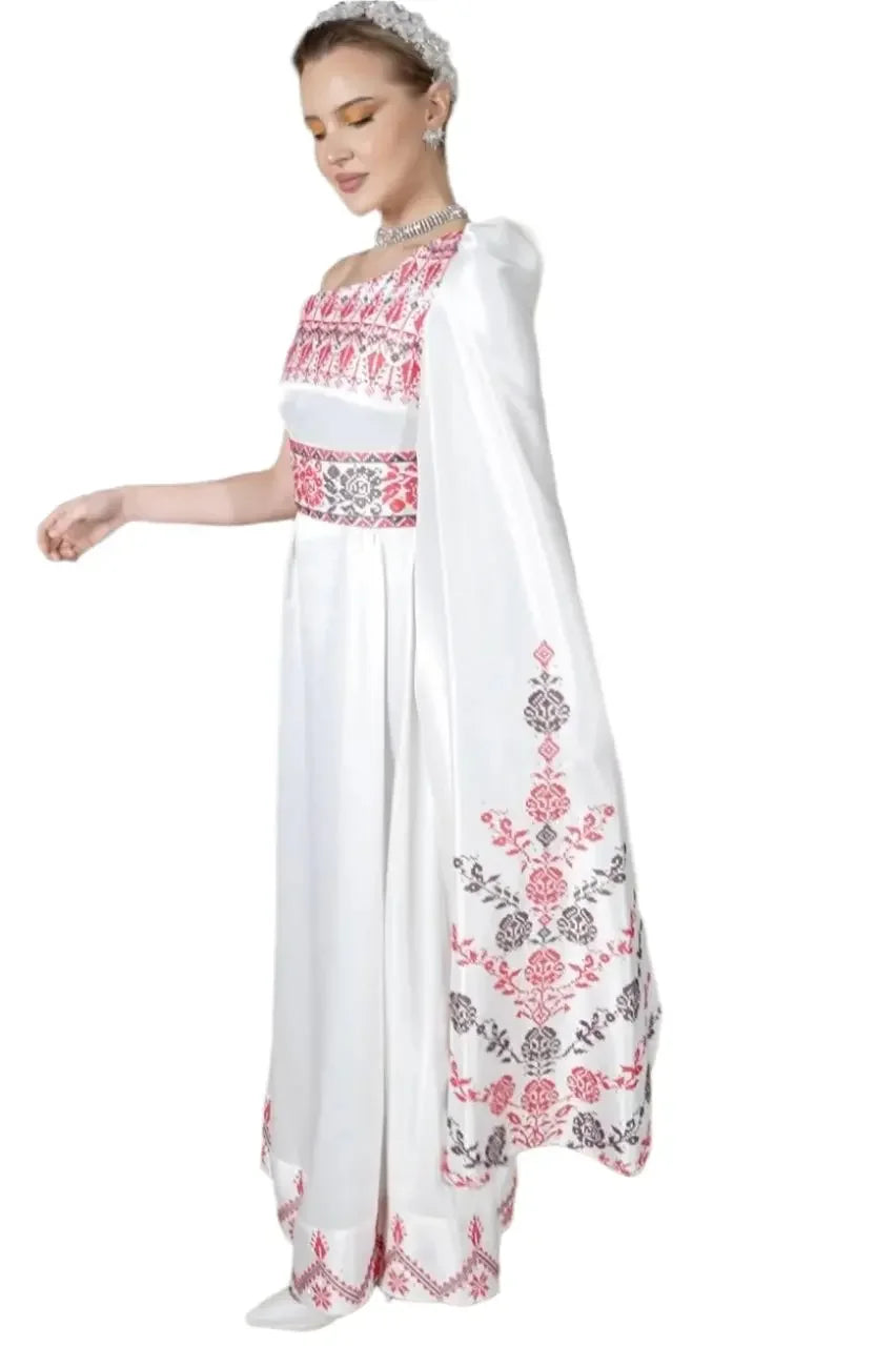 Modern Embroidery Bridal Dress: Elegance and Sophistication for Your Special Day Palestinian Elegance