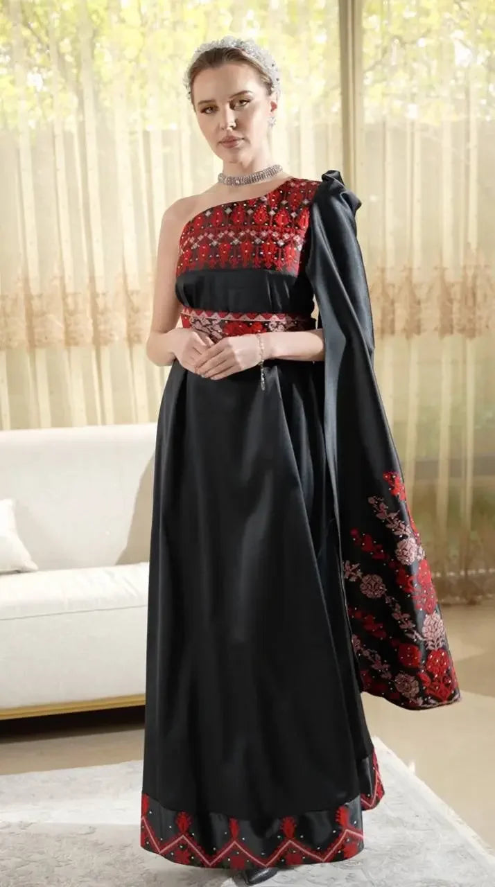 Modern Embroidery Bridal Dress: Elegance and Sophistication for Your Special Day Palestinian Elegance