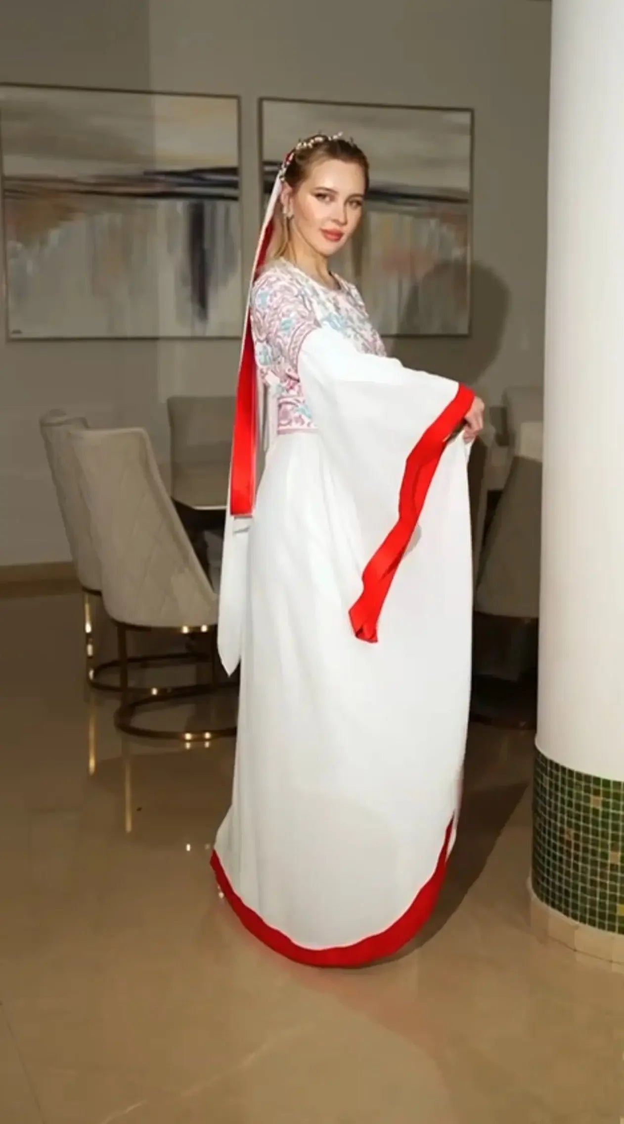 Embroidery Kuftan Dress: Luxurious Elegance and Bold Style Palestinian Elegance