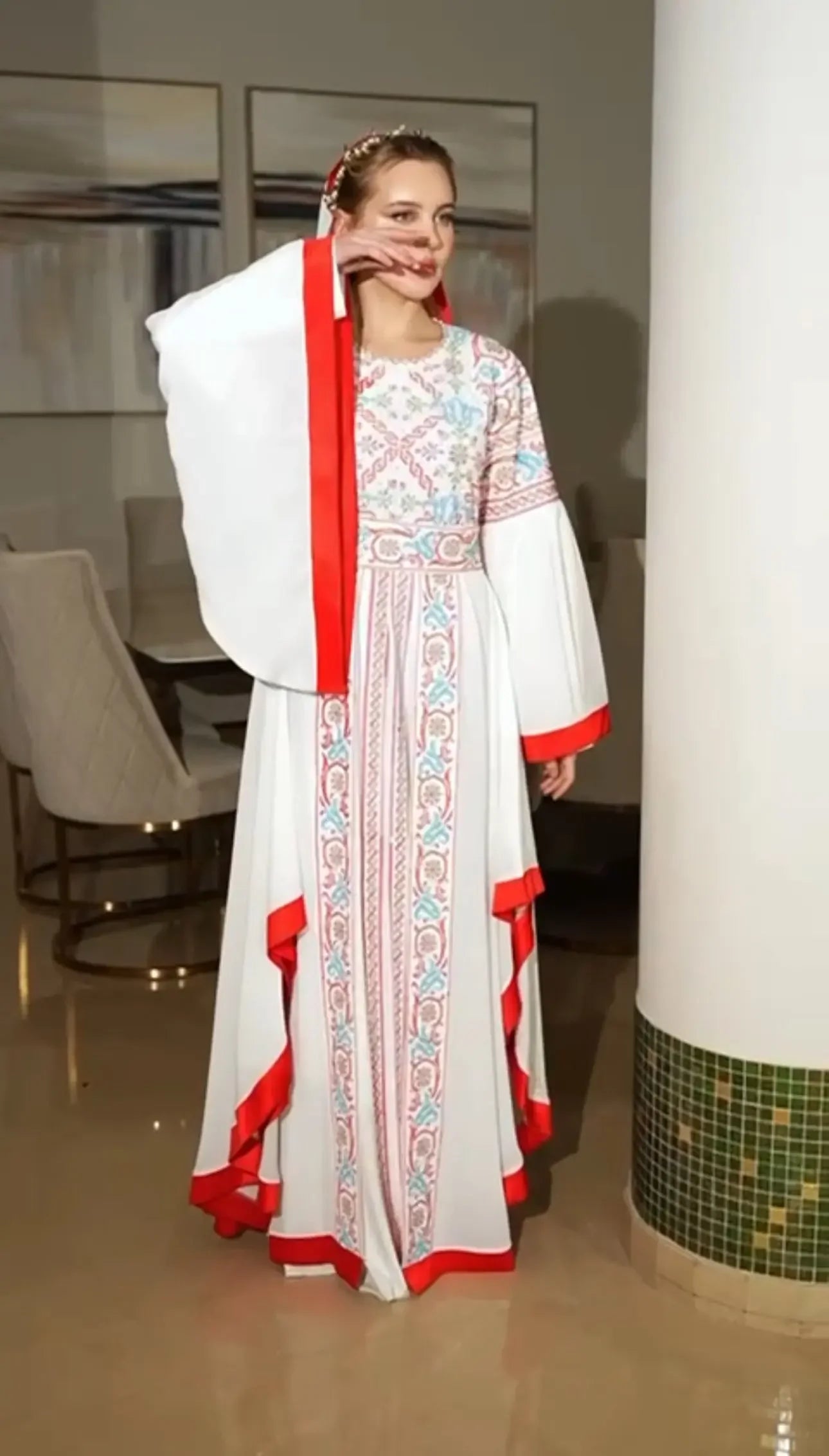 Embroidery Kuftan Dress: Luxurious Elegance and Bold Style Palestinian Elegance
