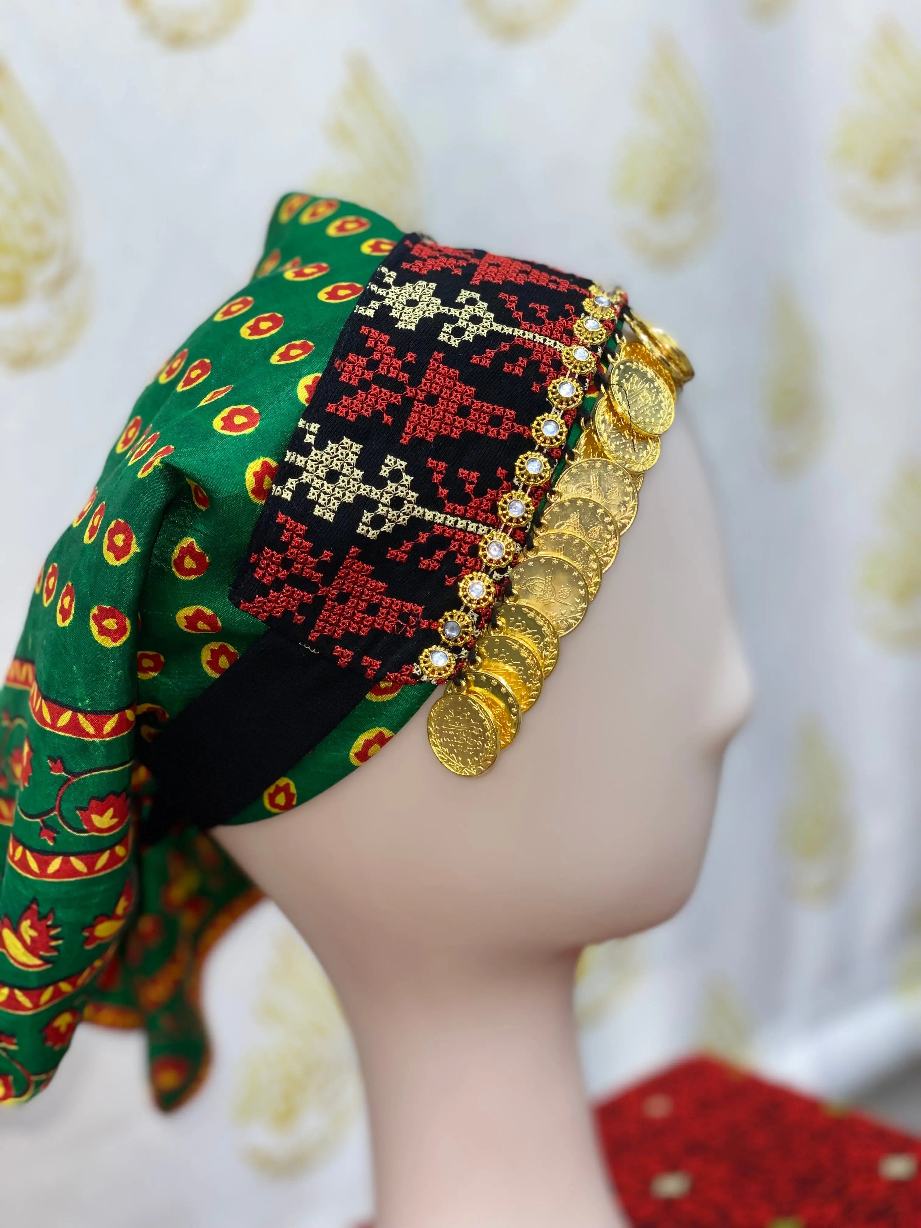 Girls Tatreez Head Lerat with Beads: Cultural Elegance and Style Palestinian Elegance