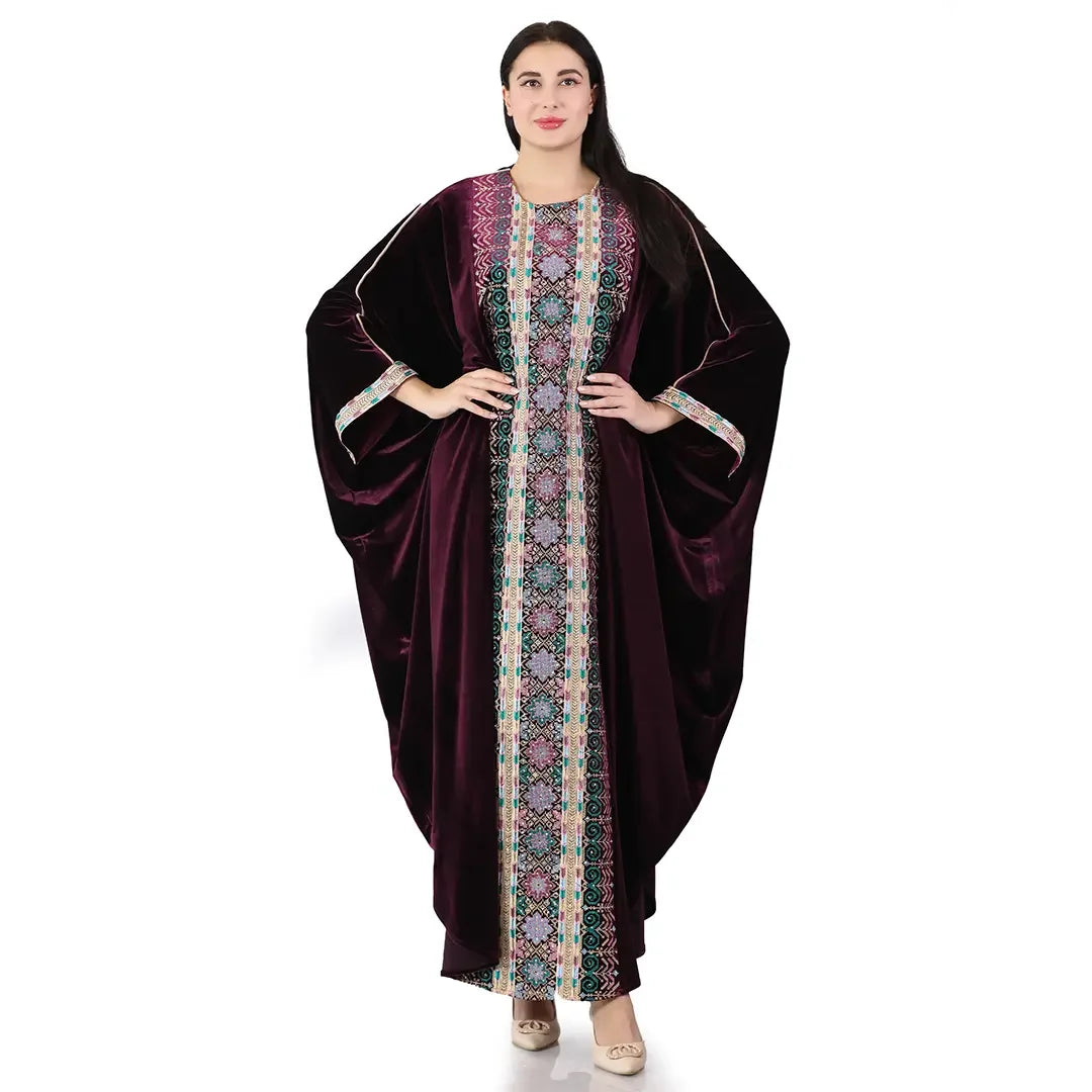 Embroidered Cap Velvet: Style and Sophistication in One - Palestinian Elegance