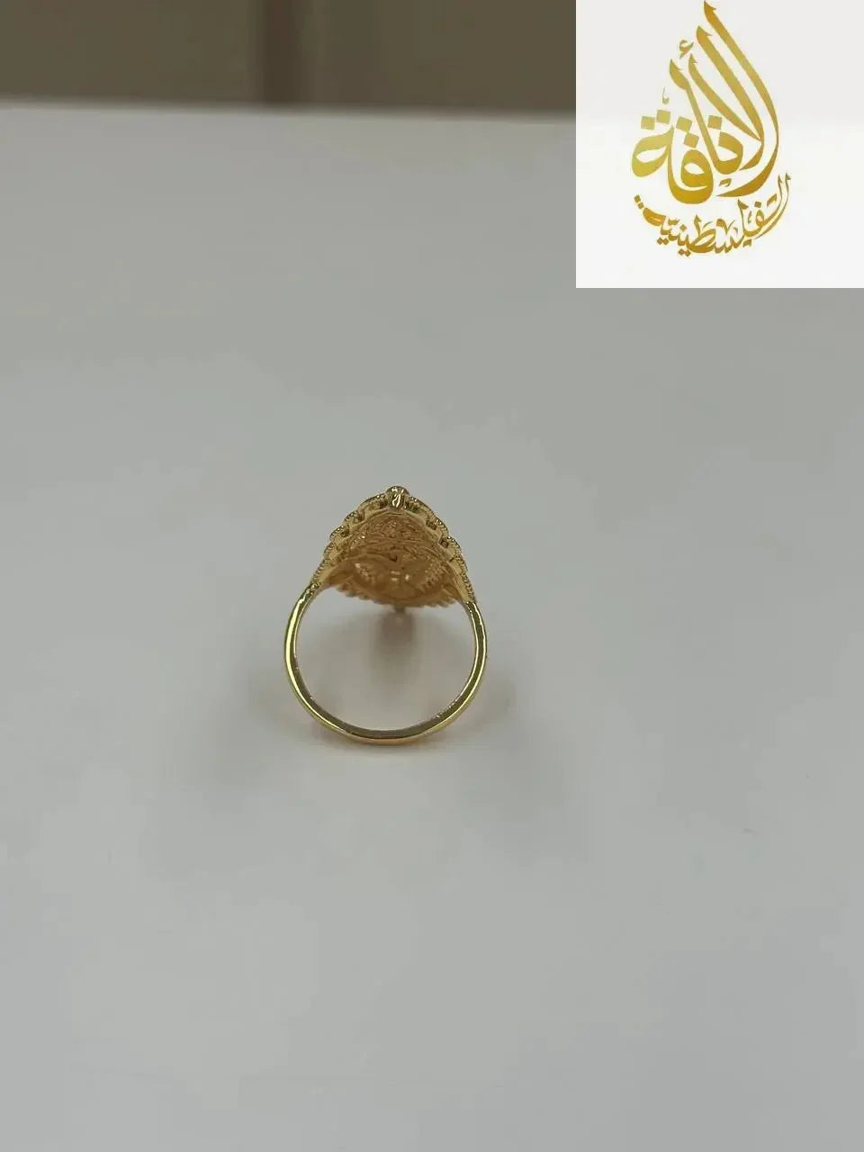 Imitated gold ring from Palestinian Elegance featuring a unique flower ring design with detailed craftsmanship