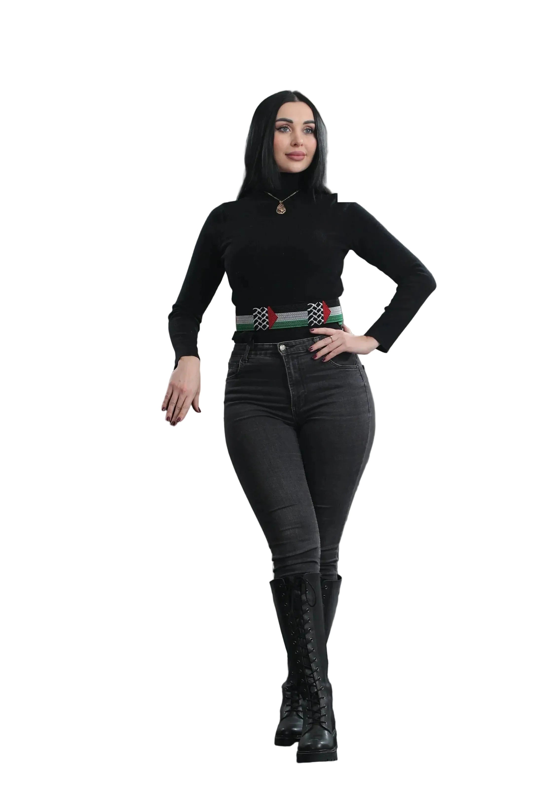 Intricate Design Embroidered Waist Belt Palestinian Elegance