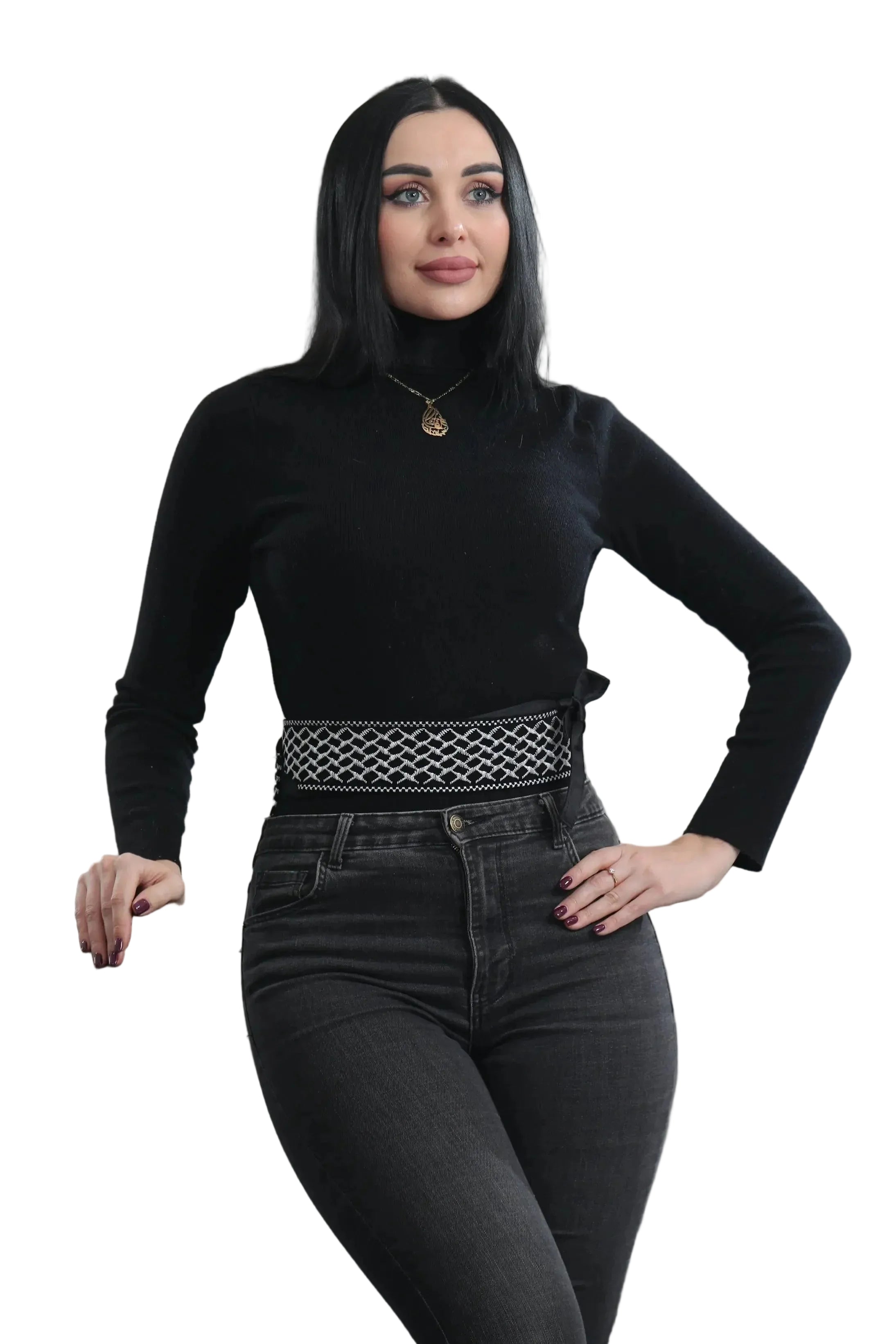 Intricate Design Embroidered Waist Belt Palestinian Elegance