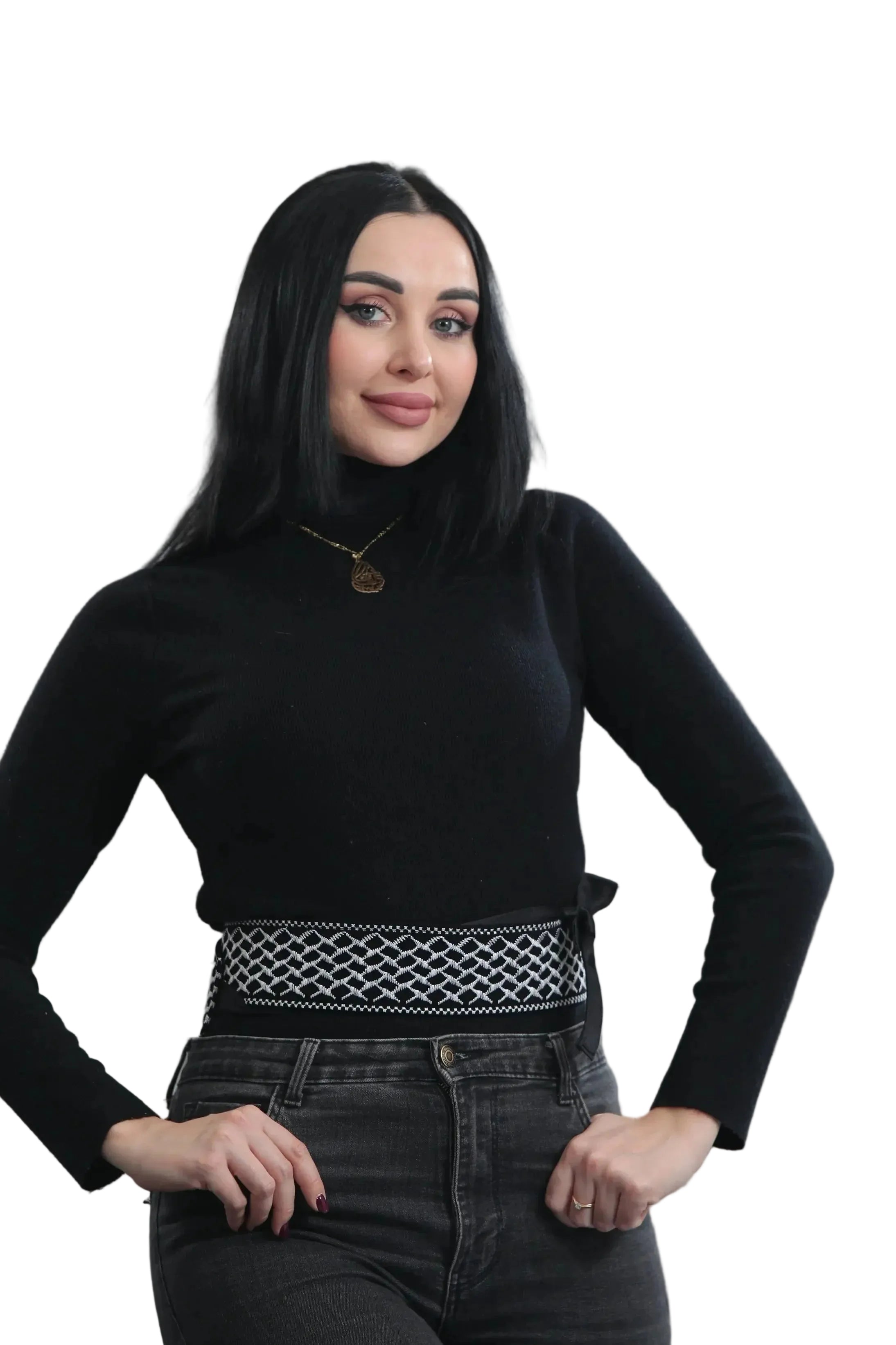 Intricate Design Embroidered Waist Belt Palestinian Elegance