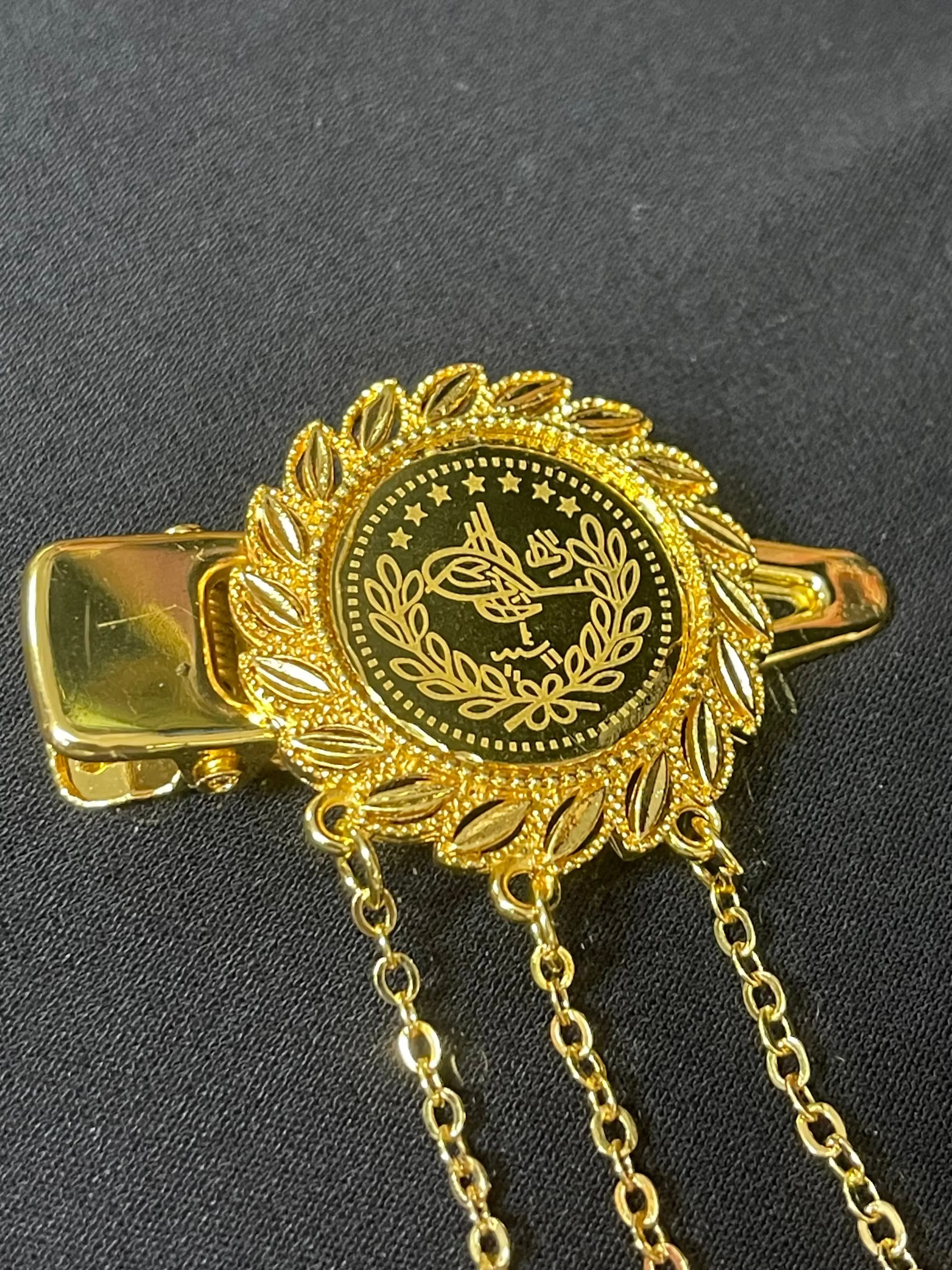 Palestinian Elegance imitated gold hair clip featuring Palestinian Unique Gold Design with Modern Look