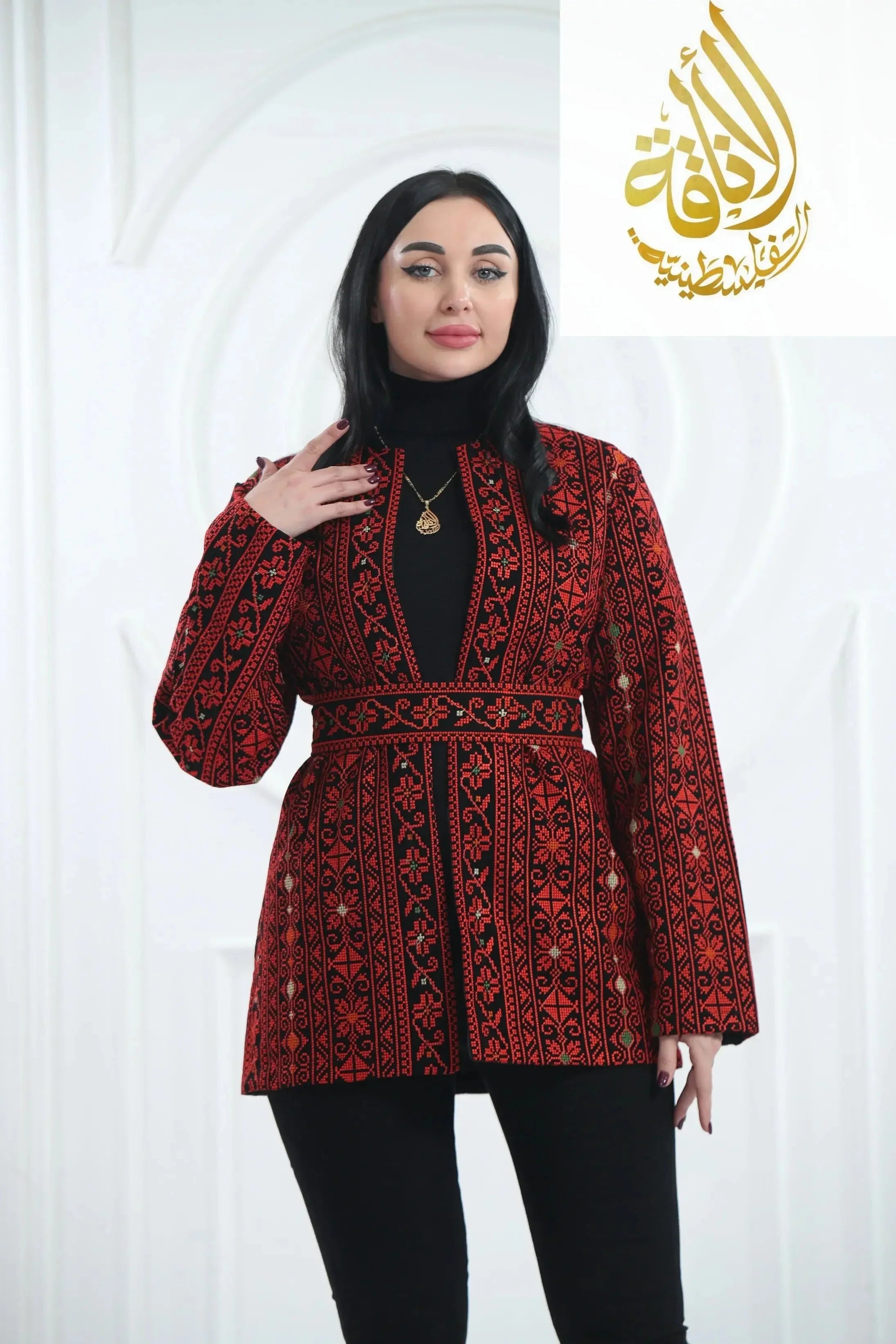 Jannat Embroidered Jacket: Intricate Elegance & Modern Style Palestinian Elegance