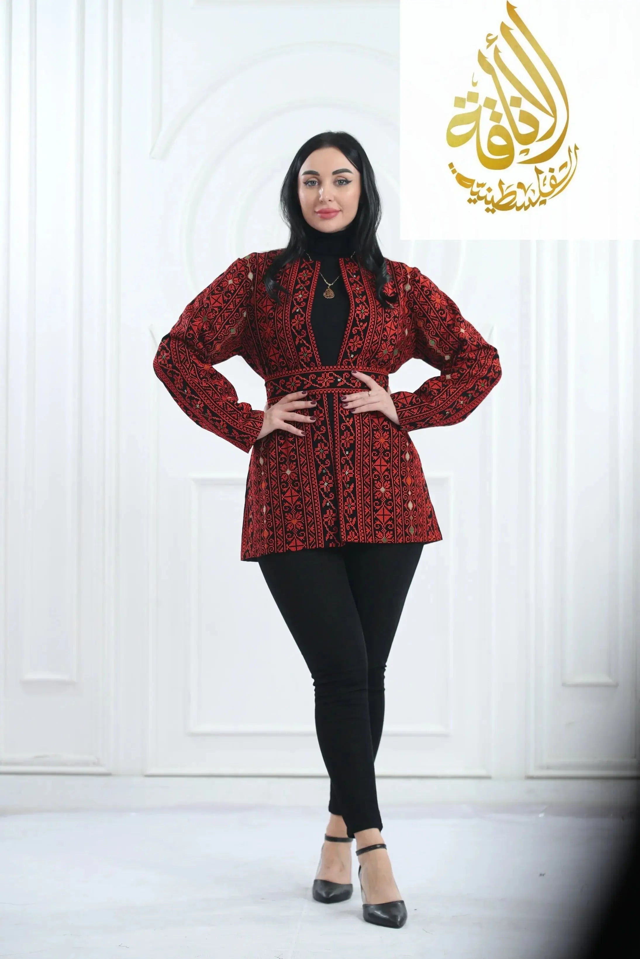 Jannat Embroidered Jacket: Intricate Elegance & Modern Style Palestinian Elegance