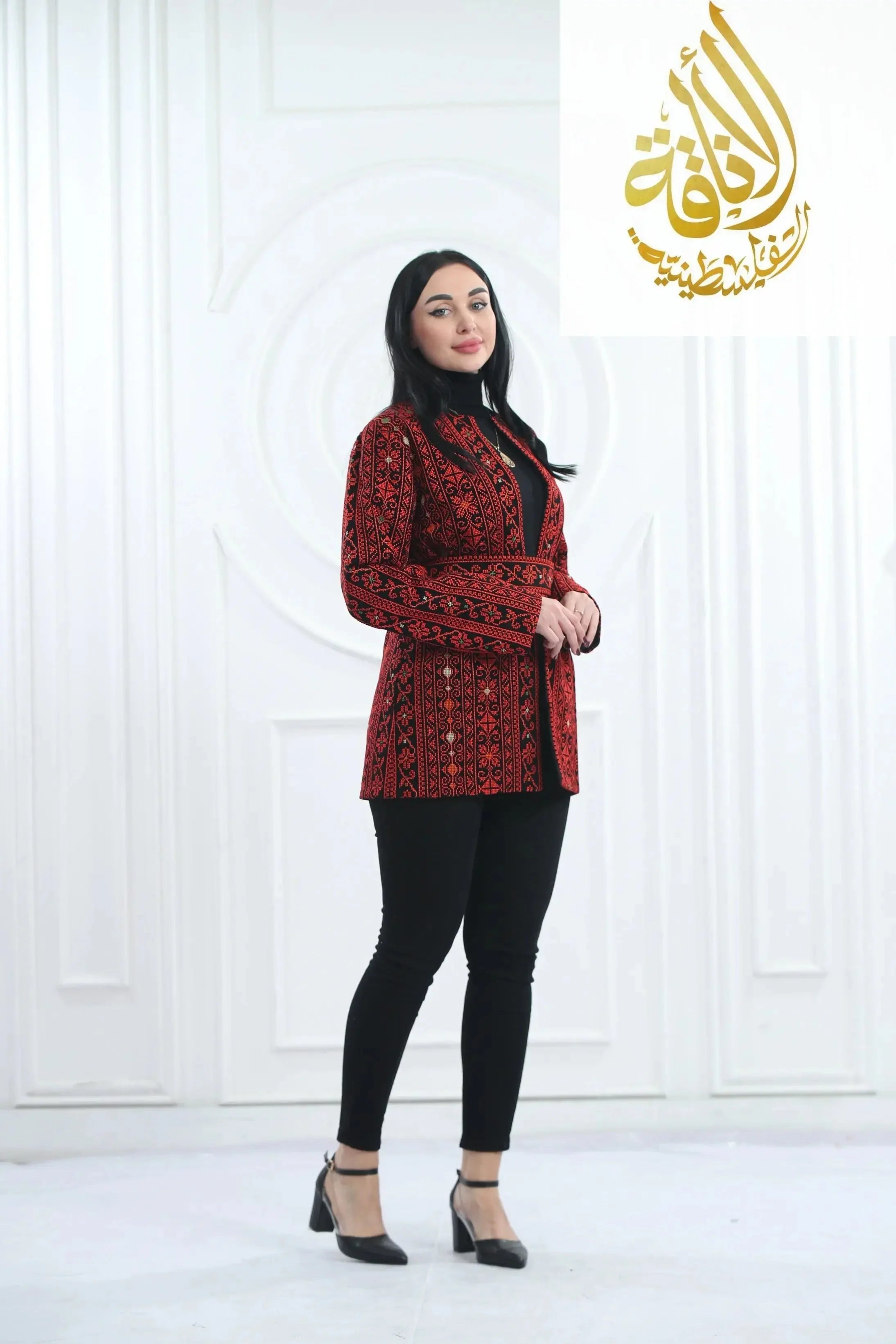Jannat Embroidered Jacket: Intricate Elegance & Modern Style Palestinian Elegance