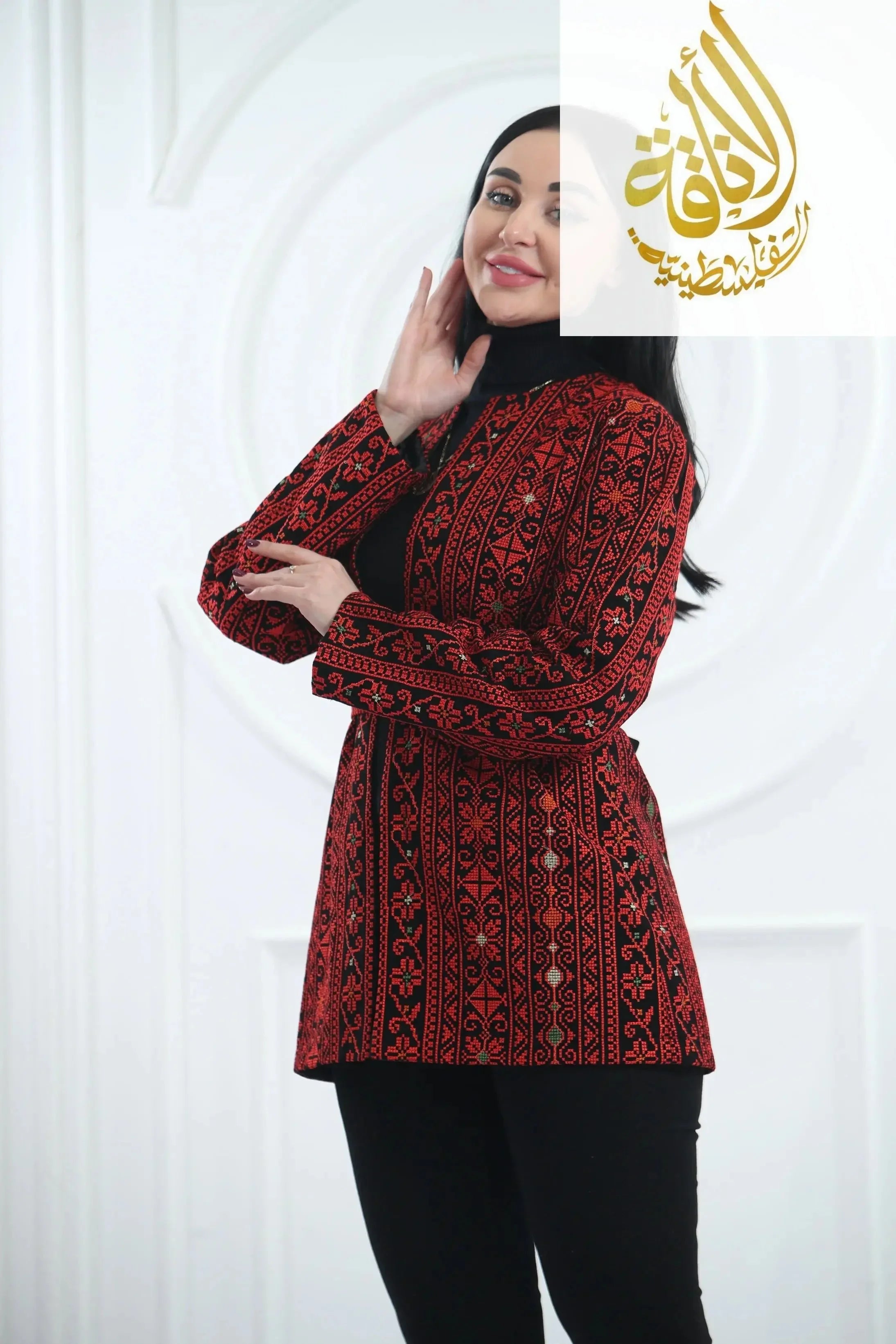 Jannat Embroidered Jacket: Intricate Elegance & Modern Style Palestinian Elegance
