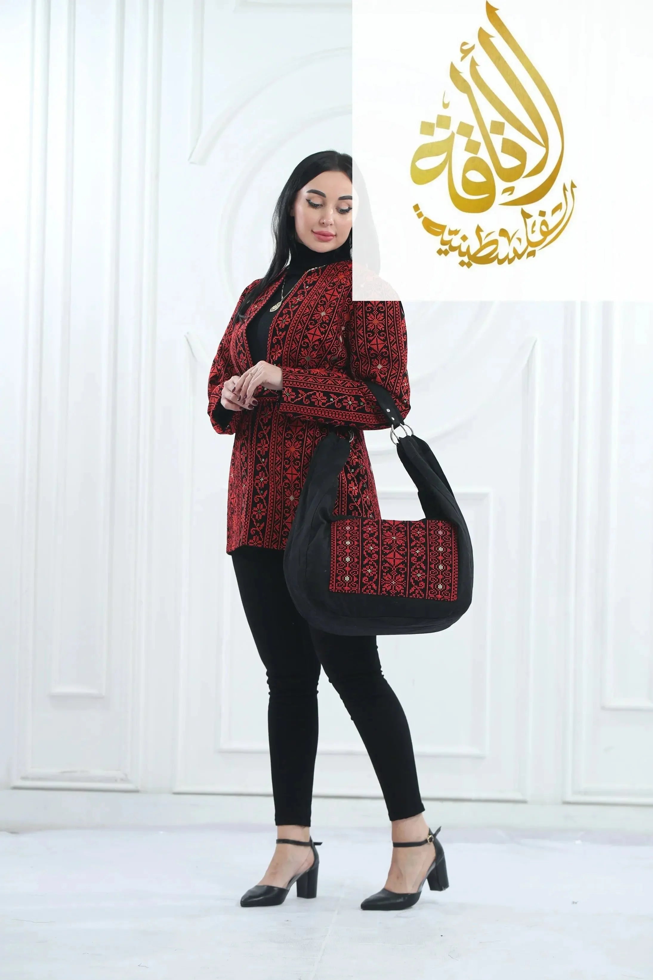 Jannat Embroidered Jacket: Intricate Elegance & Modern Style Palestinian Elegance
