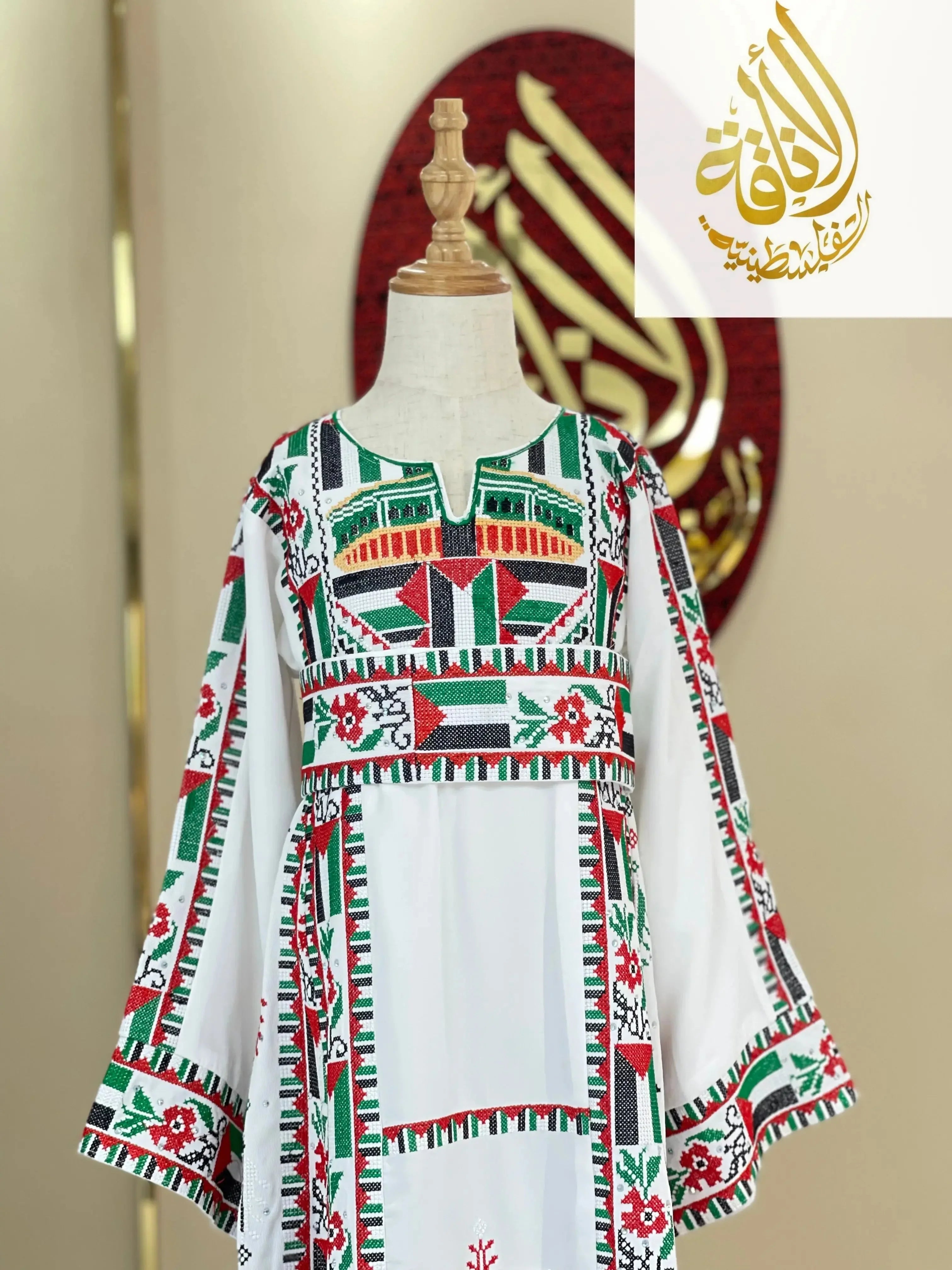 Kids Palestinian & Proud Embroidered Thoub - Celebrate Heritage with Style Palestinian Elegance
