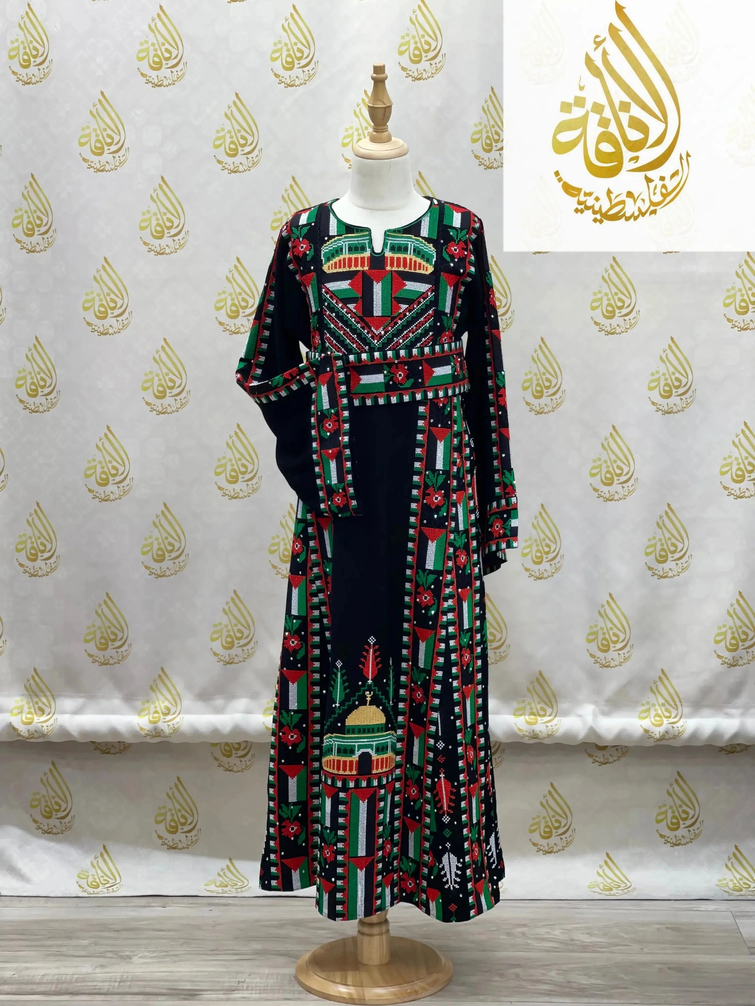 Kids Palestinian & Proud Embroidered Thoub - Celebrate Heritage with Style Palestinian Elegance