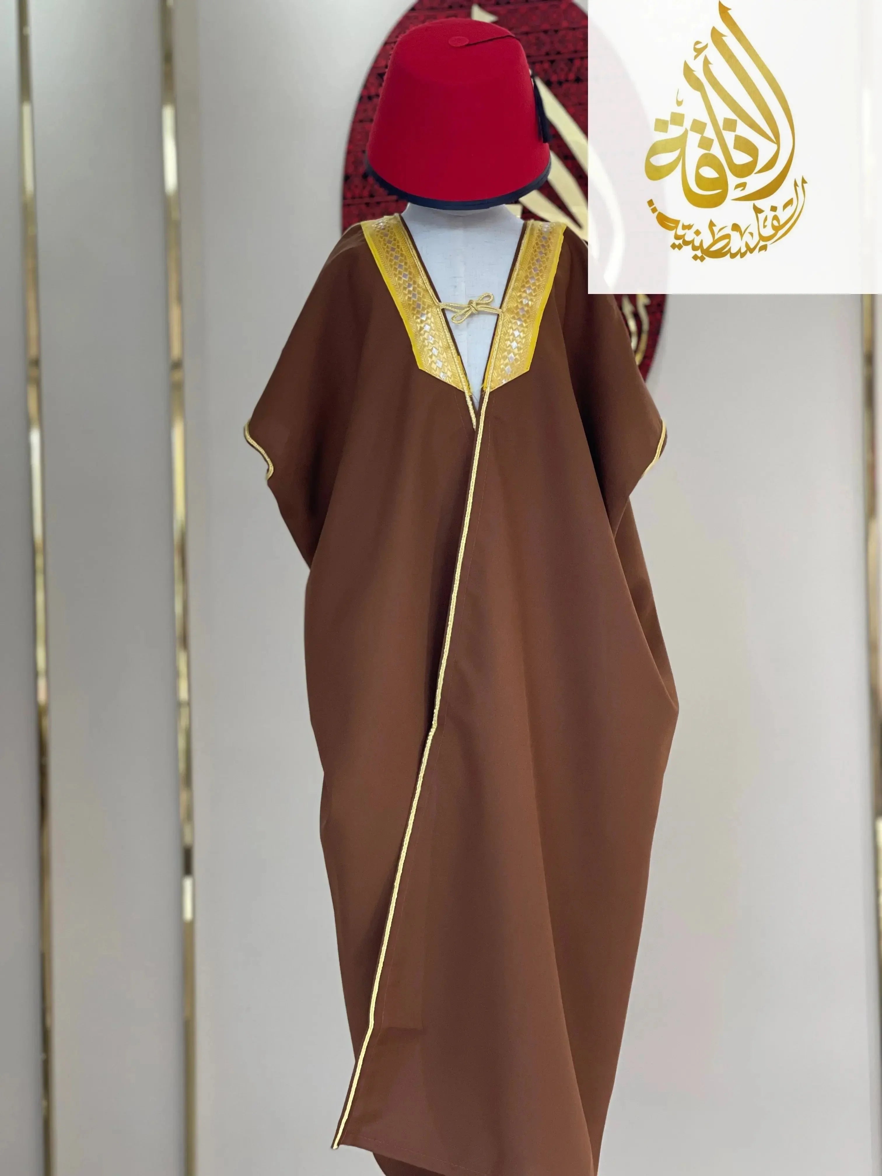 Kids' High-Quality Abaya Bisht - 100% Cotton, Comfortable Free Size Palestinian Elegance