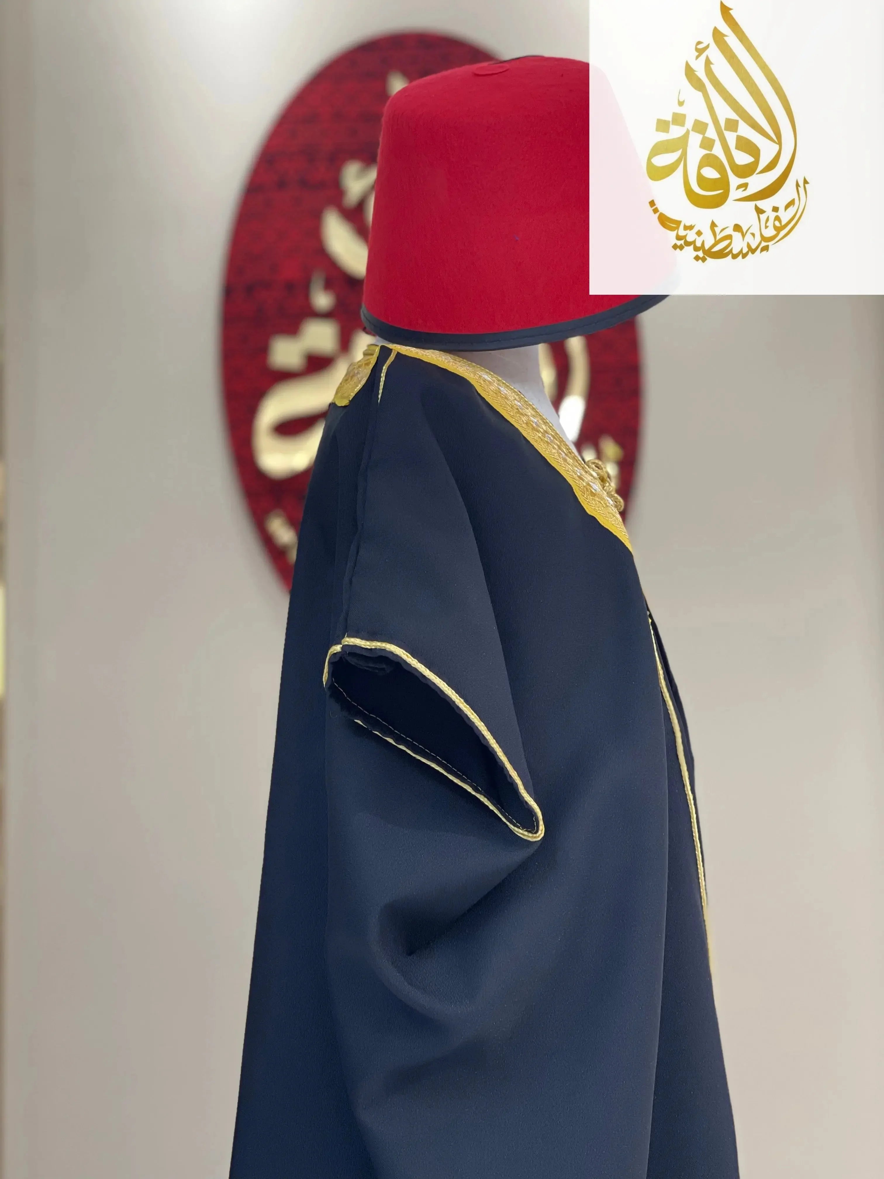 Kids' High-Quality Abaya Bisht - 100% Cotton, Comfortable Free Size Palestinian Elegance
