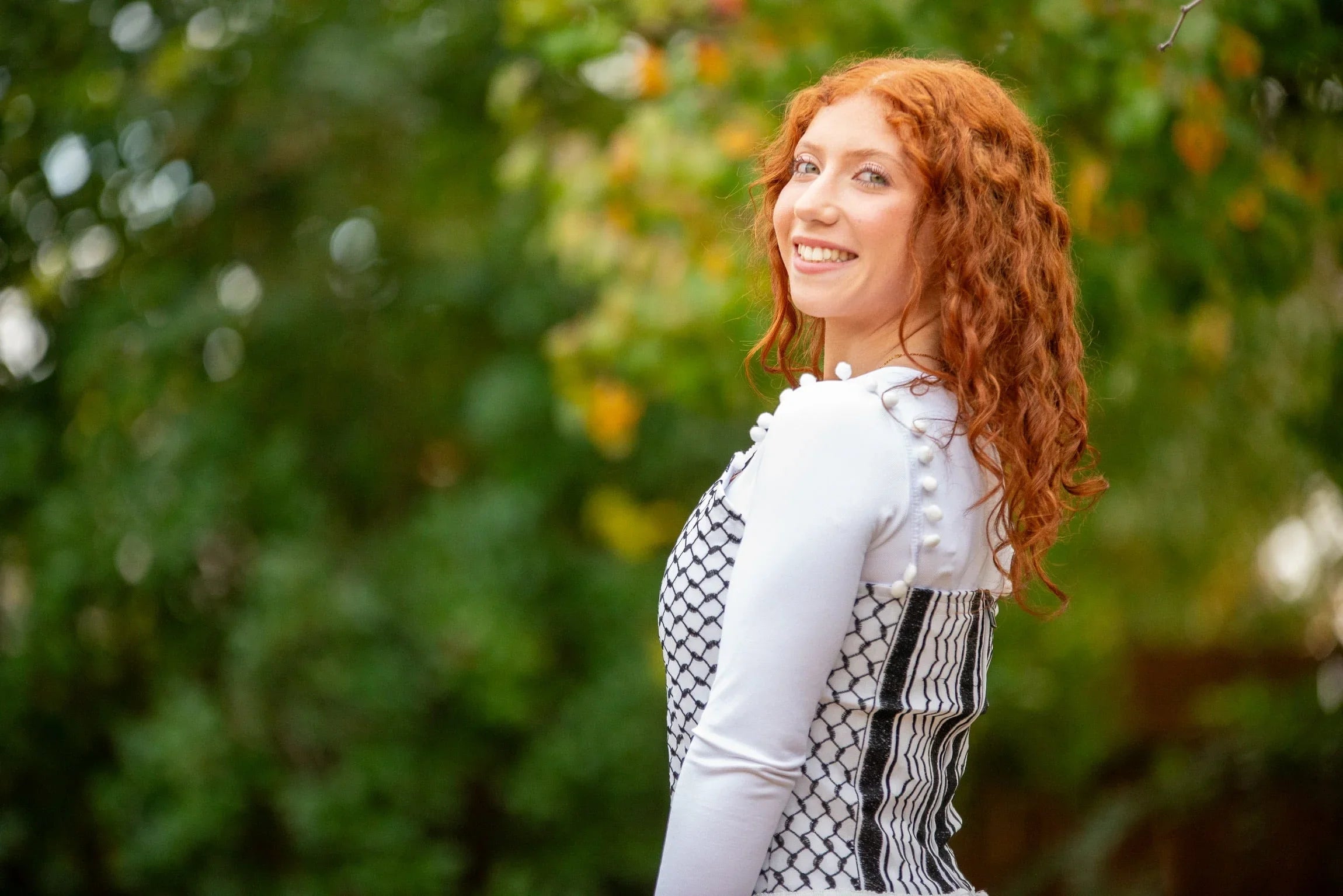 Kuffia Embroidered Crop Top Palestinian Elegance