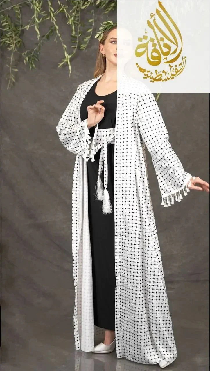 Kuffia Satin Cardigan Palestinian Elegance