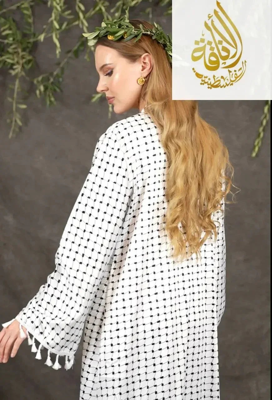 Kuffia Satin Cardigan Palestinian Elegance