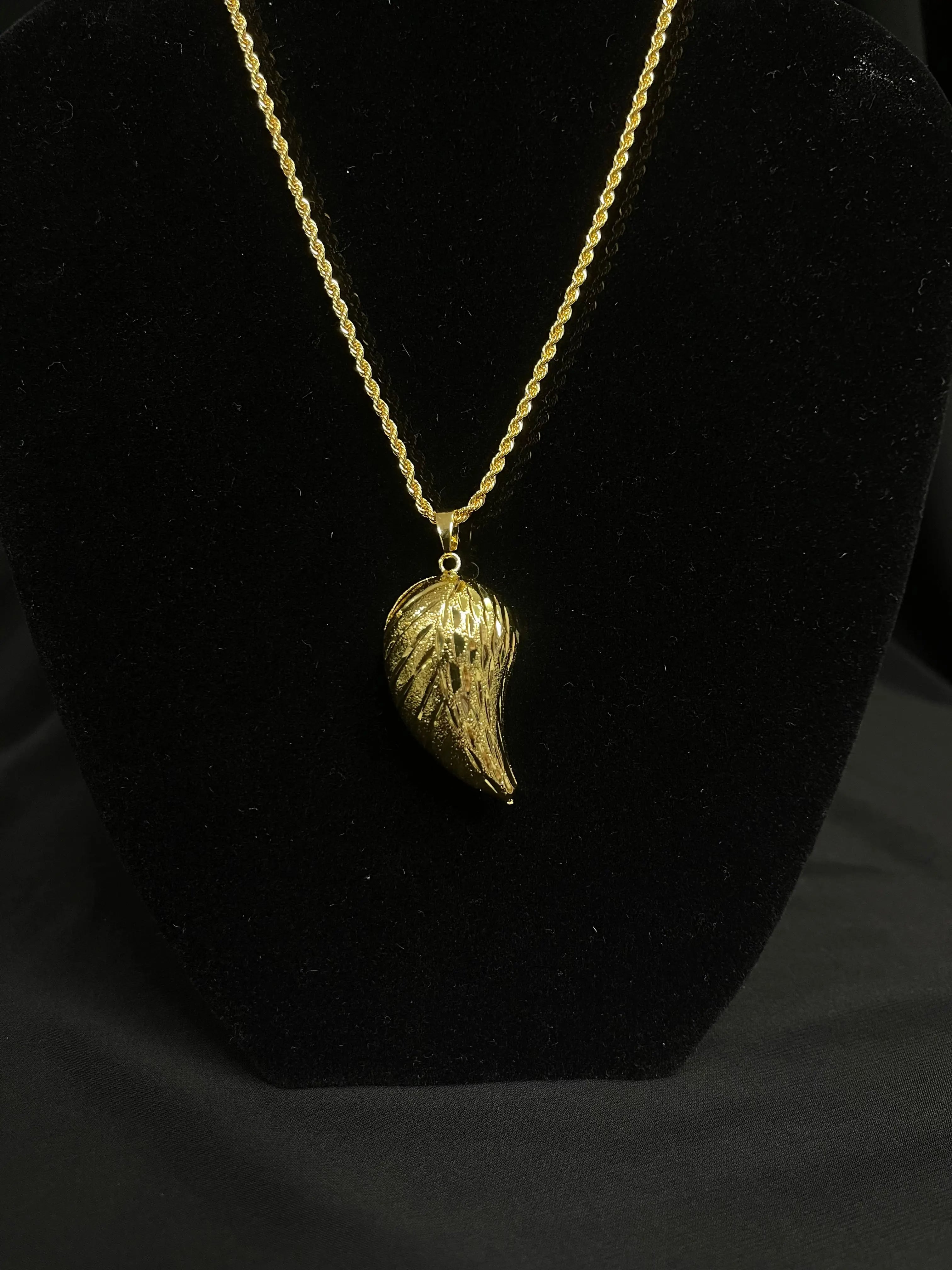 Palestinian Elegance imitated gold necklace featuring a Large Almond Pendant on a delicate chain