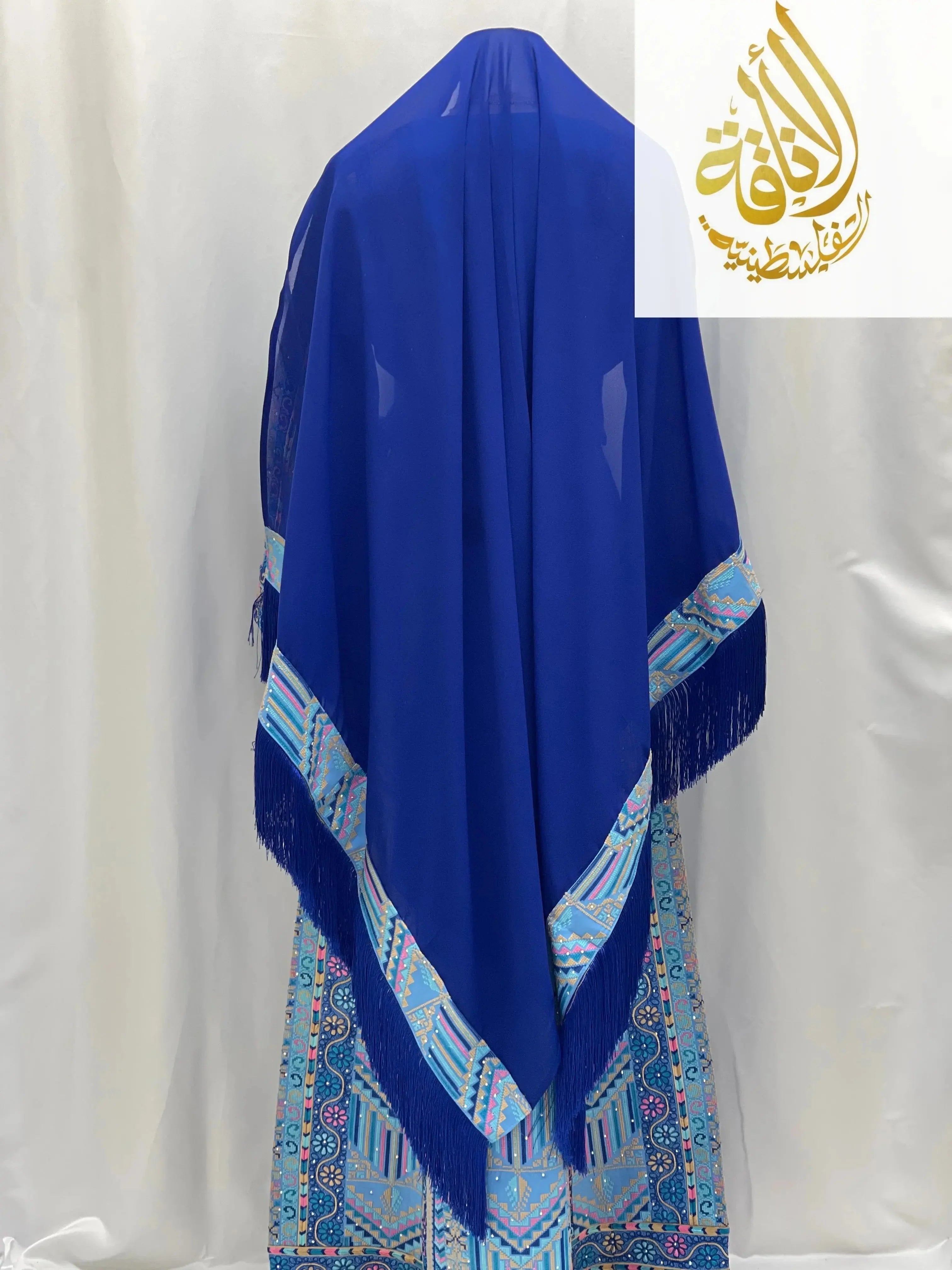 Layan Embroidered Light Blue Thoub - Elegance & Tradition - Palestinian Elegance
