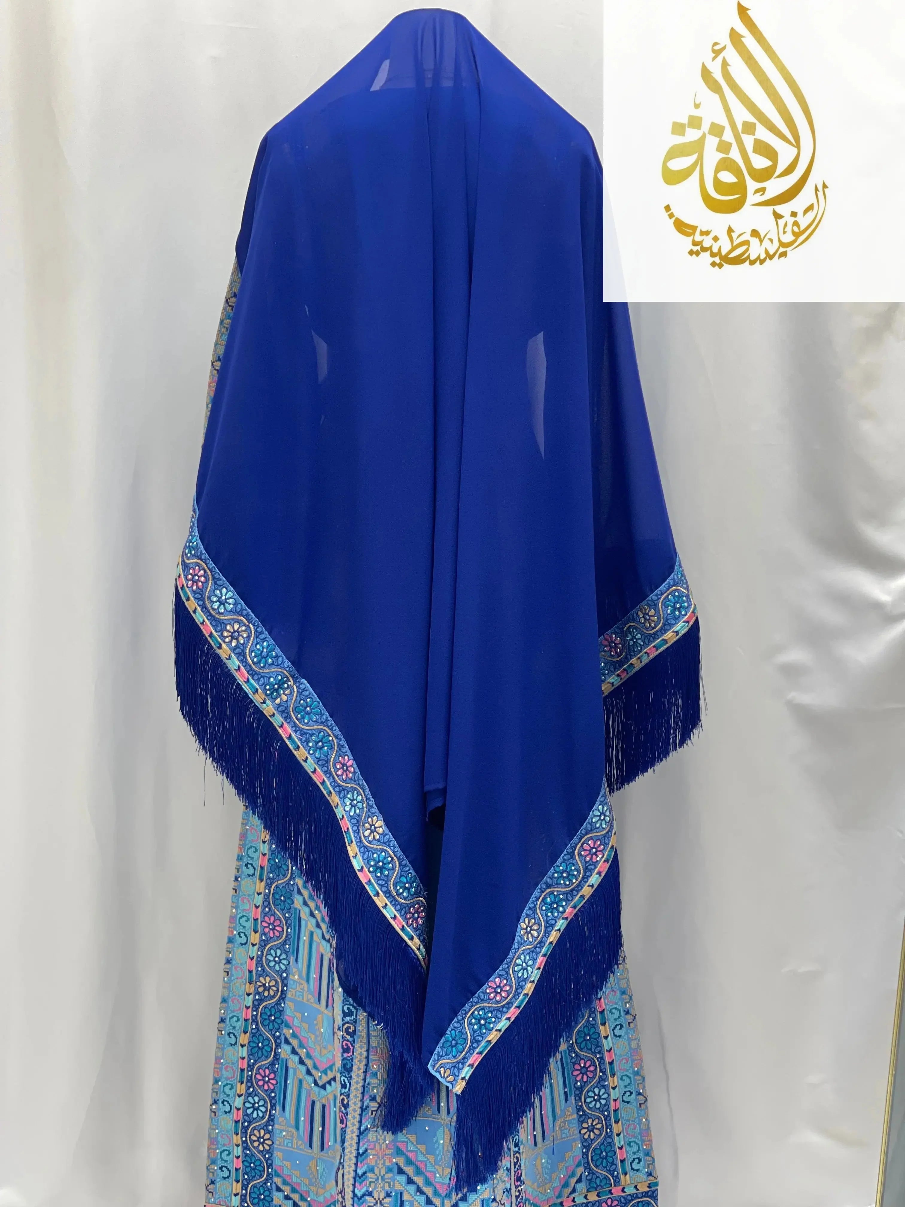 Layan Embroidered Light Blue Thoub - Elegance & Tradition - Palestinian Elegance