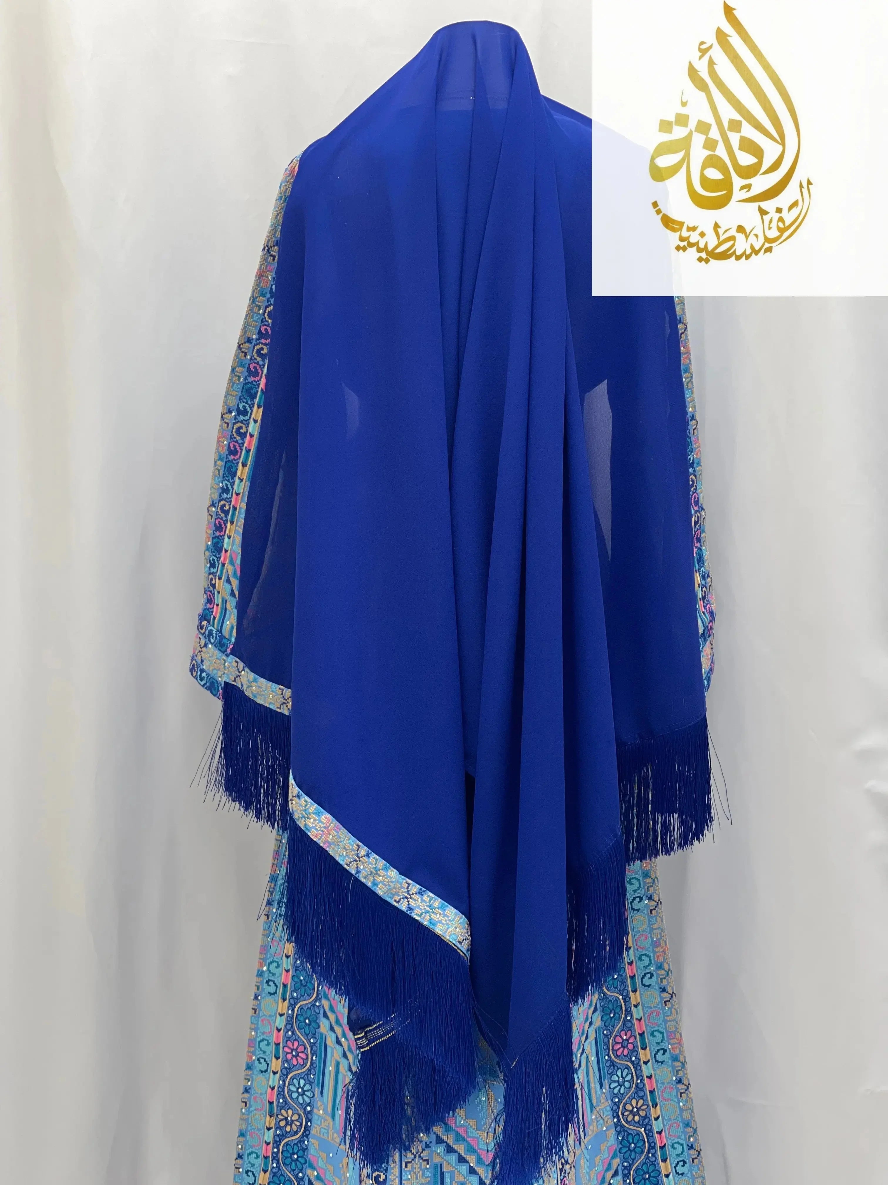 Layan Embroidered Light Blue Thoub - Elegance & Tradition - Palestinian Elegance