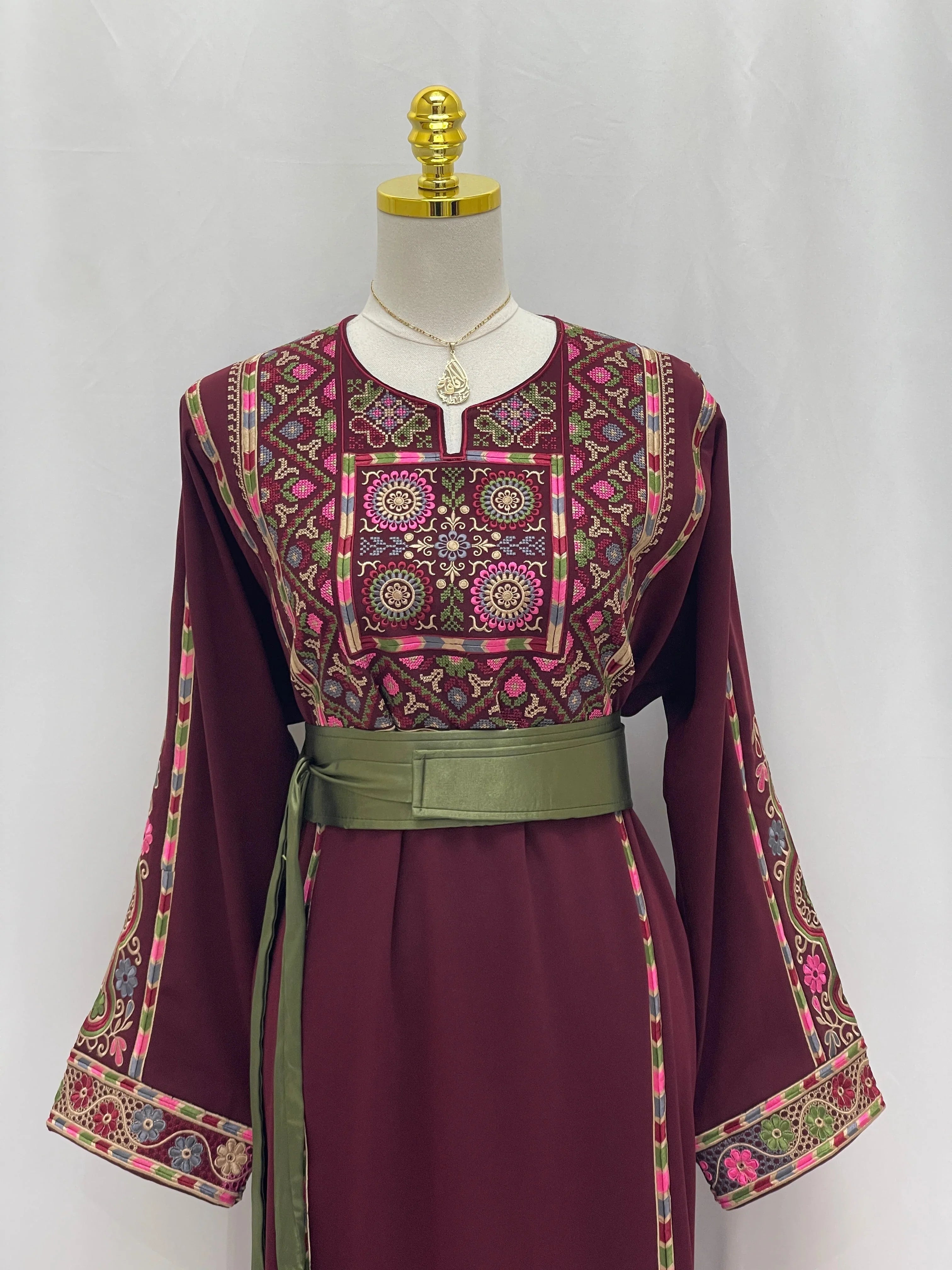 Layan Embroidered Thoub: Perfect For Cultural Occasions And Elegant Gatherings Palestinian Elegance