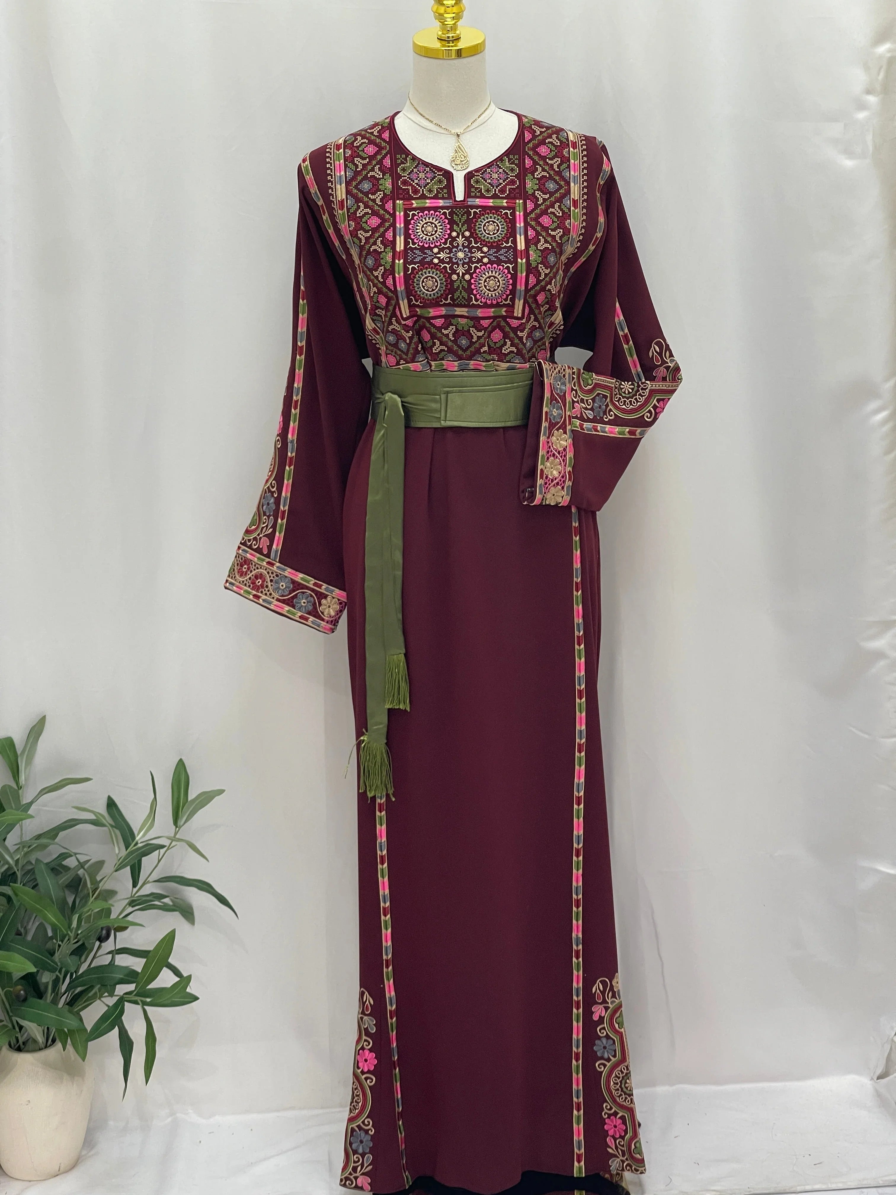 Layan Embroidered Thoub: Perfect For Cultural Occasions And Elegant Gatherings Palestinian Elegance