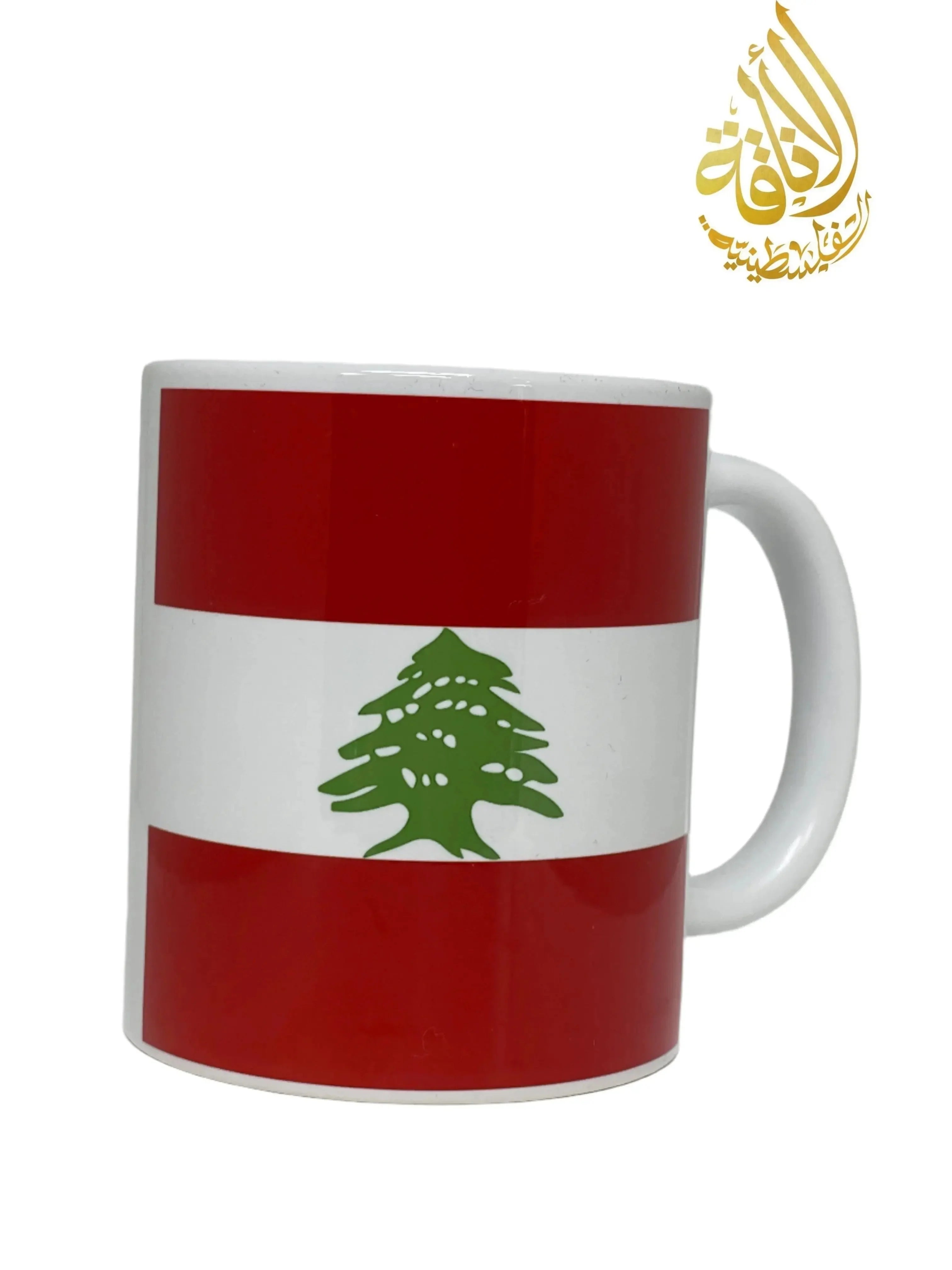 Lebanon Love Mug featuring the Lebanese flag with green cedar tree on white and red stripes