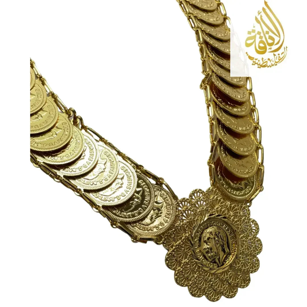 Lerat Saff Necklace - Imitated Gold - Palestinian Elegance