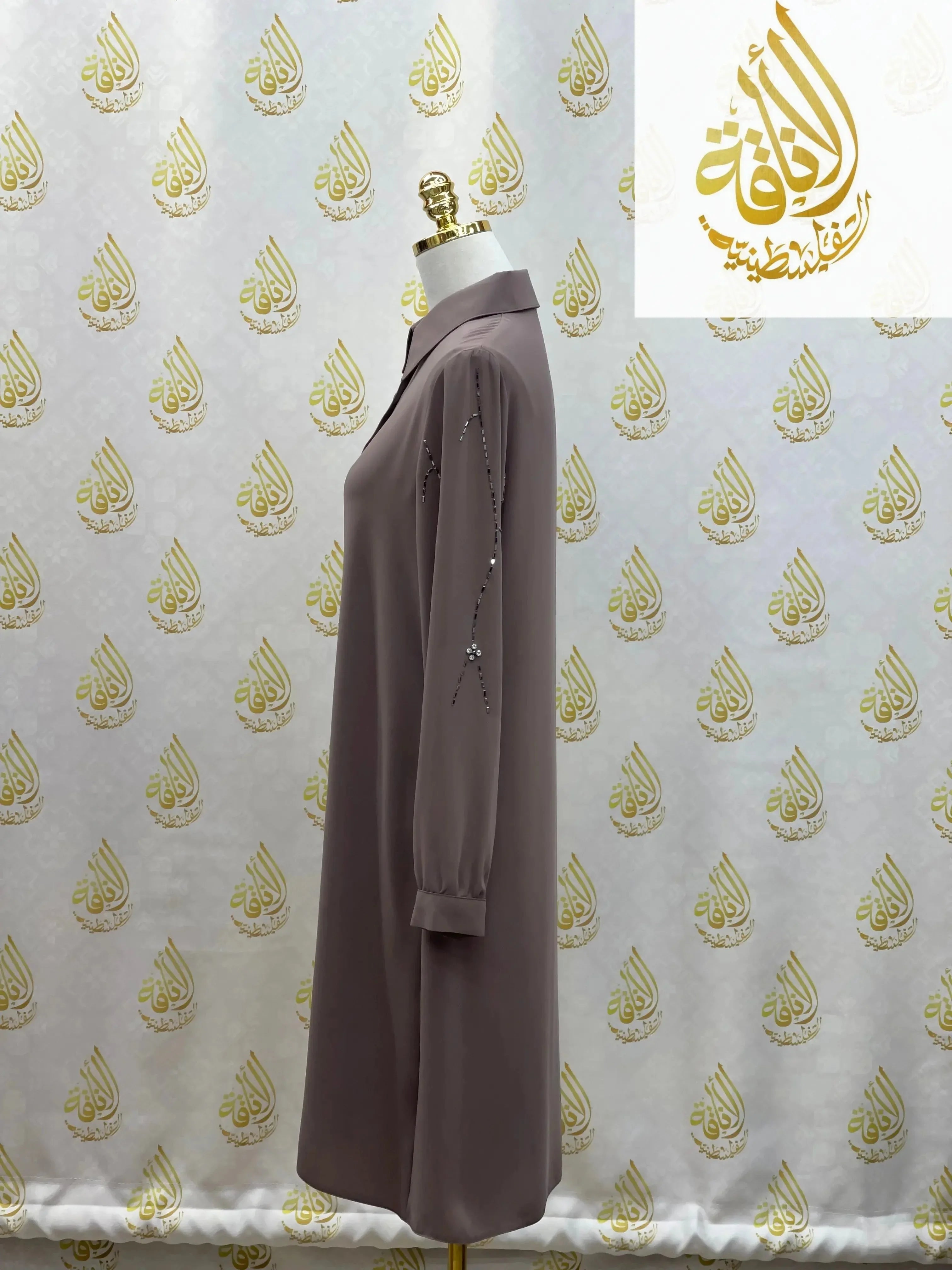 Long Tunic with Beads on Sleeves: Elegance in Every Detail Palestinian Elegance