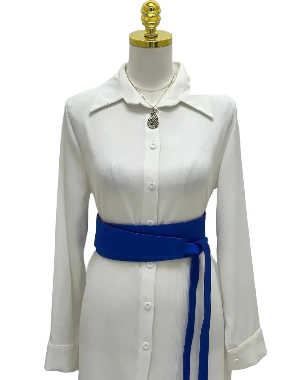 Luxurious Satin Belt with Modern Embroidery - Elegant & Durable Accessory Palestinian Elegance