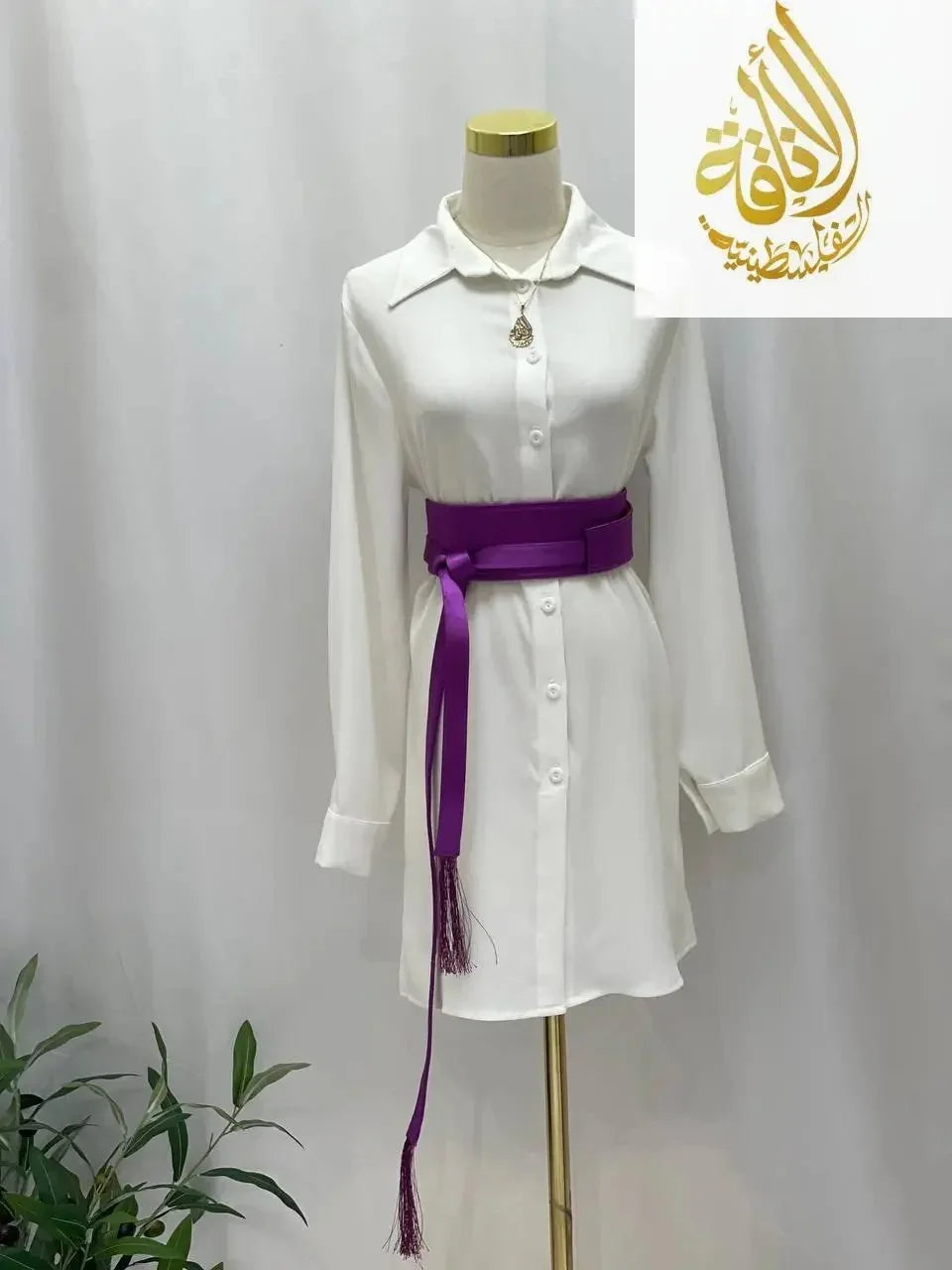 Luxurious Satin Belt with Modern Embroidery - Elegant & Durable Accessory Palestinian Elegance