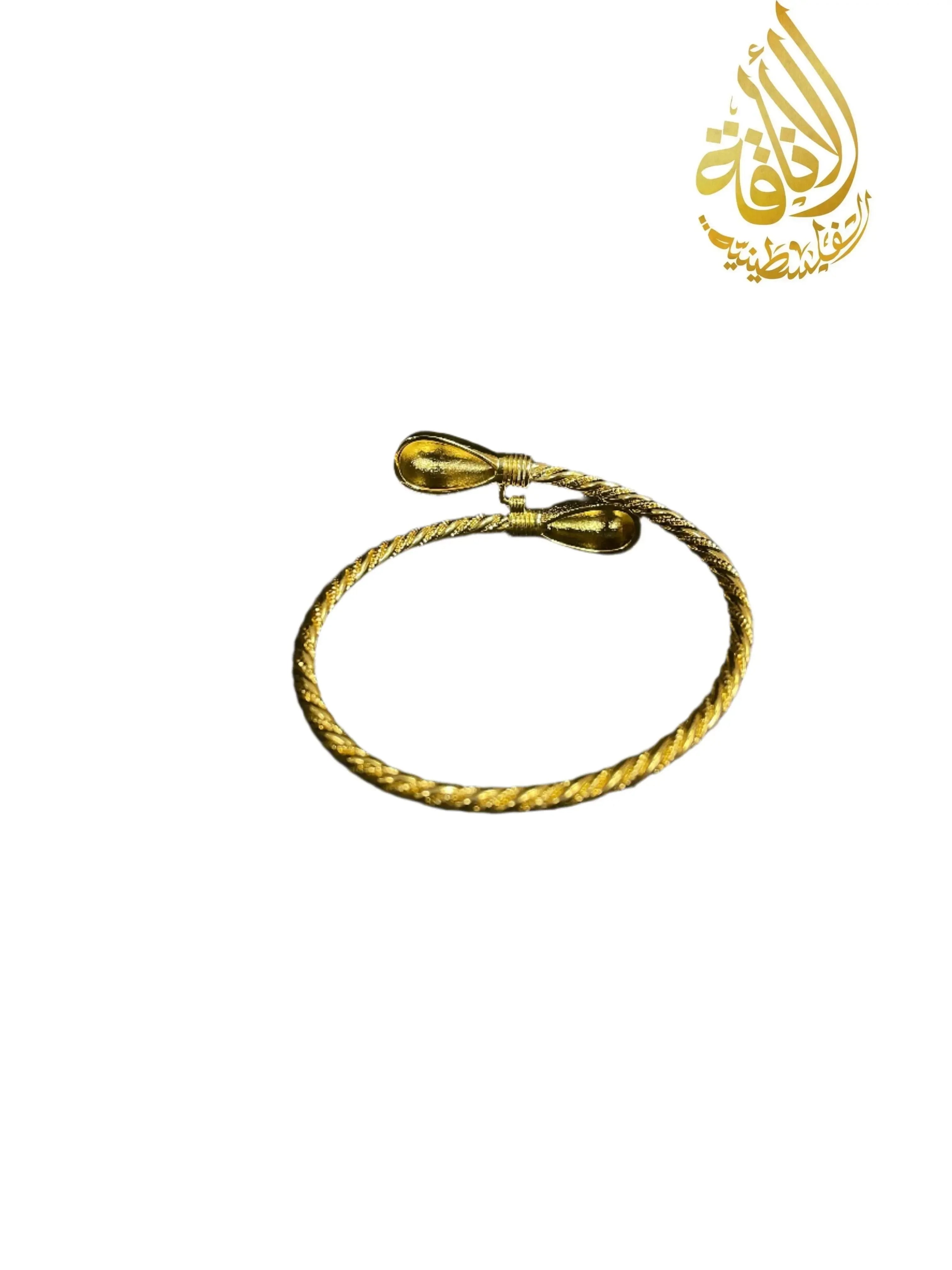 Mabroume imitated gold bracelet for women by Palestinian Elegance with twisted rope design