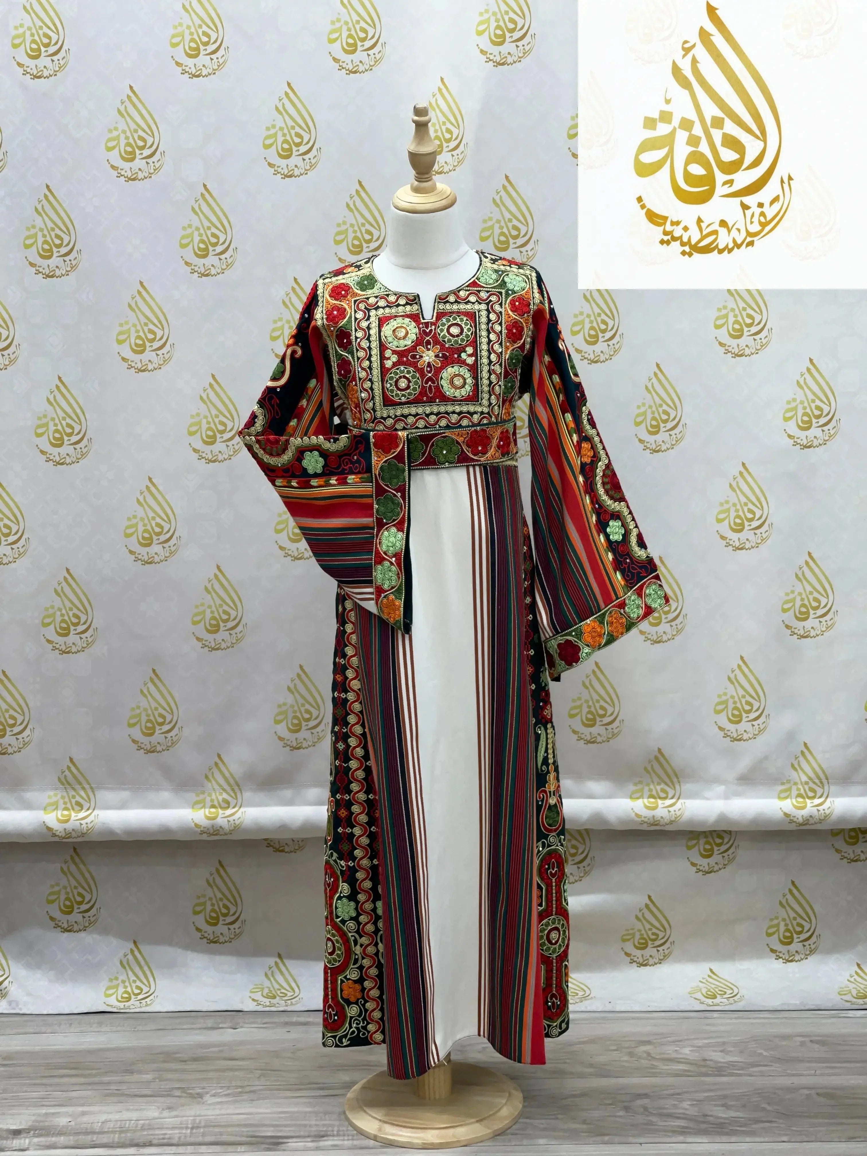Malaka Kids Majdalwi Embroidered Thoub - Traditional Elegance for Children Palestinian Elegance