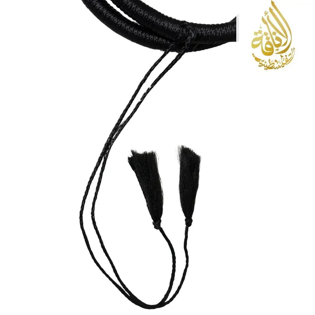 Classic men's agal black cord headpiece with decorative tassels by Palestinian Elegance