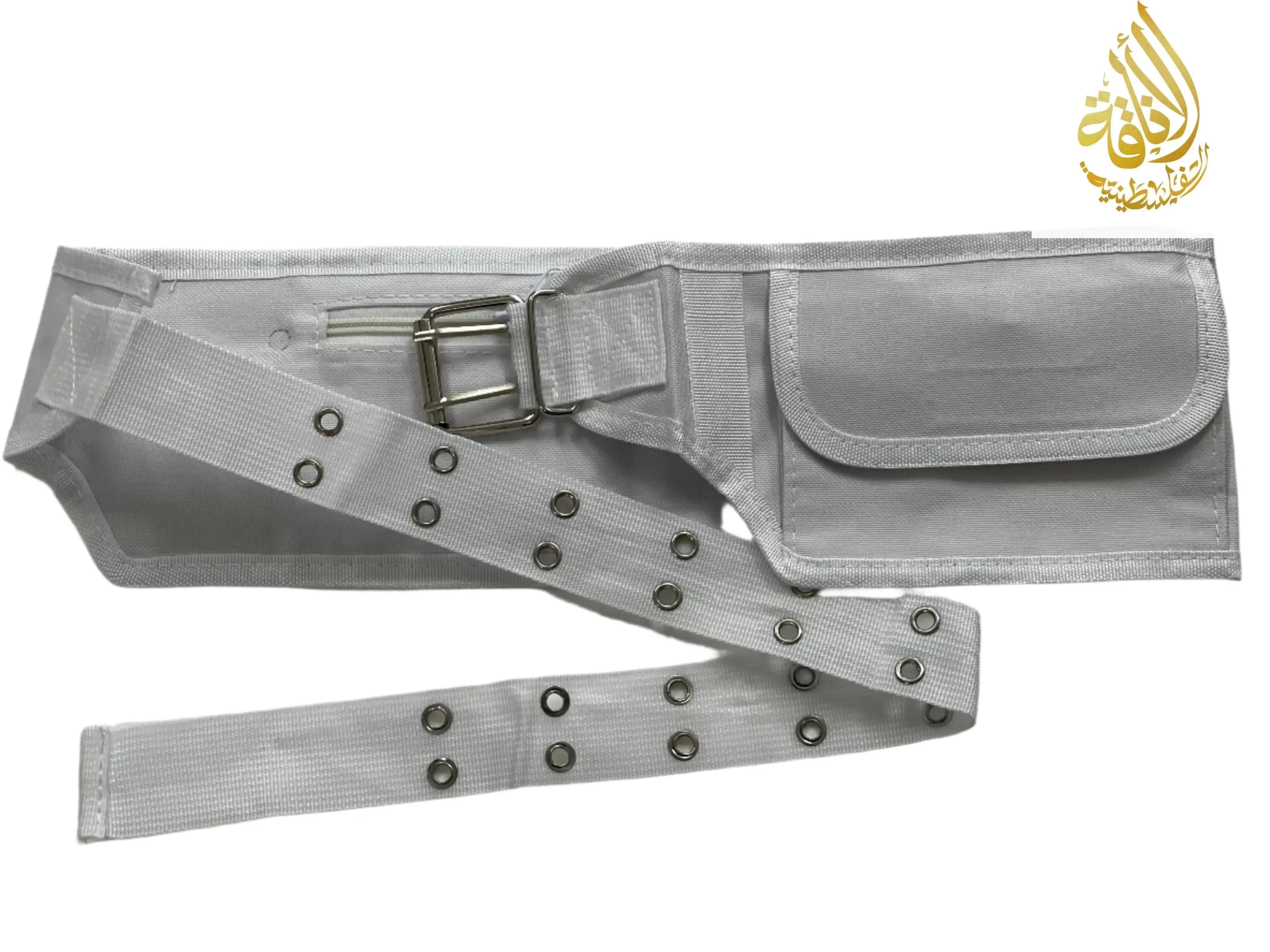 Mens Hajj & Umrah Ahram Ihram Belt - Adjustable Design Fits Up to 50" Waist Palestinian Elegance